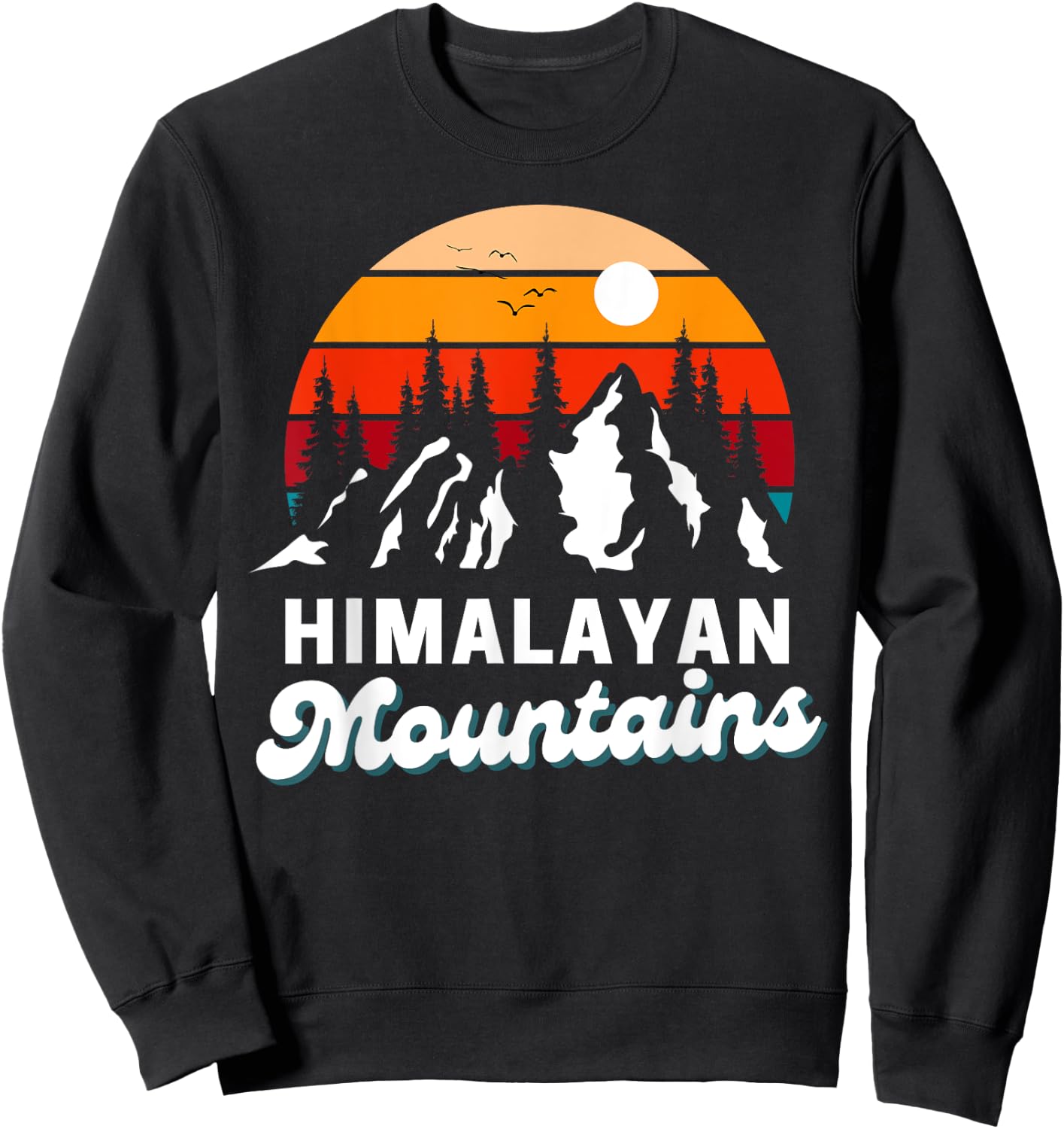 Himalayan Mountains Outdoor Hiking Nature Retro Souvenir Sweatshirt - Sweatshirt | Black