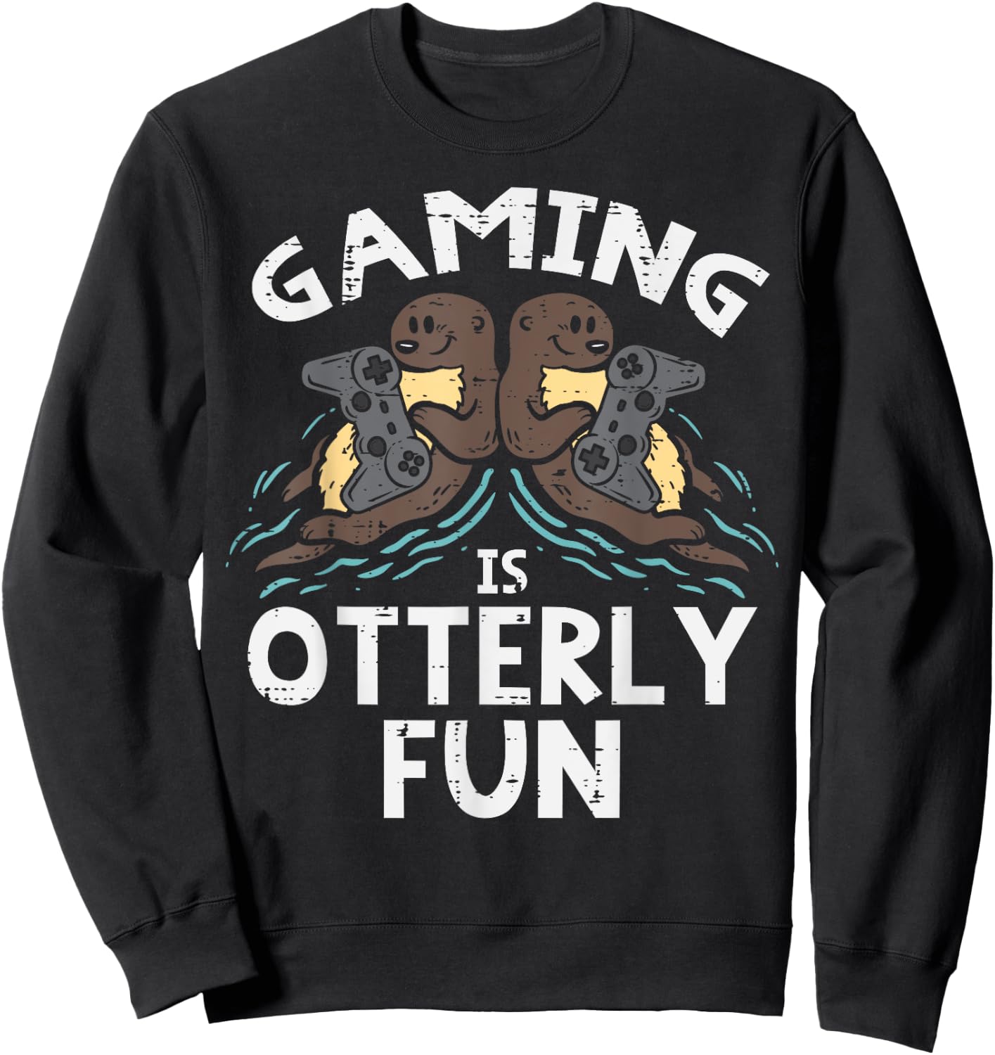 Gaming Otterly Fun Gamer Otter Boys Kids Men Teens Youth Sweatshirt - Sweatshirt | Black