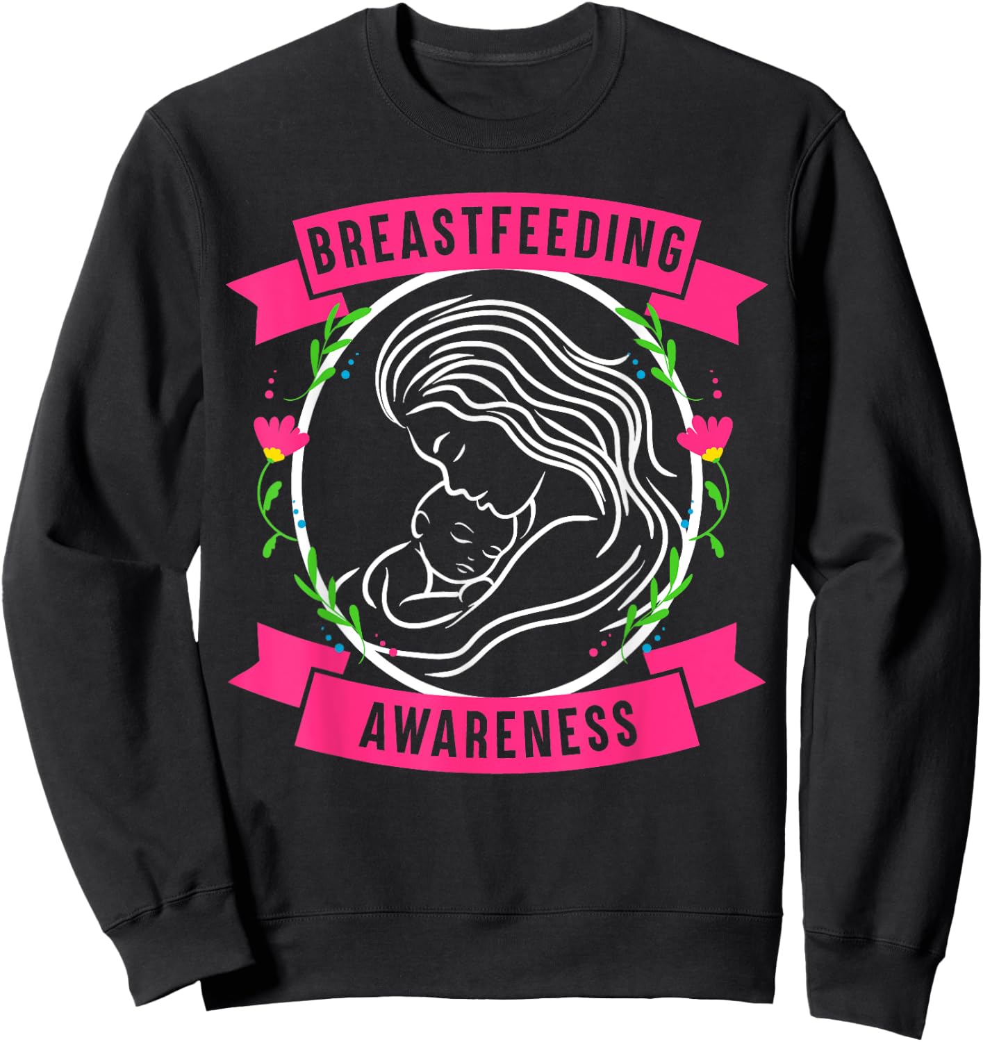 Breastfeeding Awareness Saving Breast Milk Lactation Mom Sweatshirt - Sweatshirt | Black