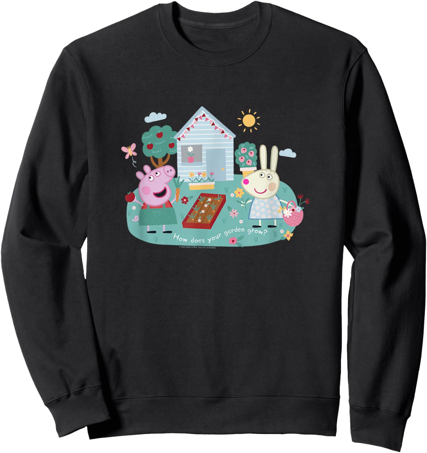 Peppa Pig How Does Your Garden Grow? Rebecca & Peppa Sweatshirt - Sweatshirt | Black