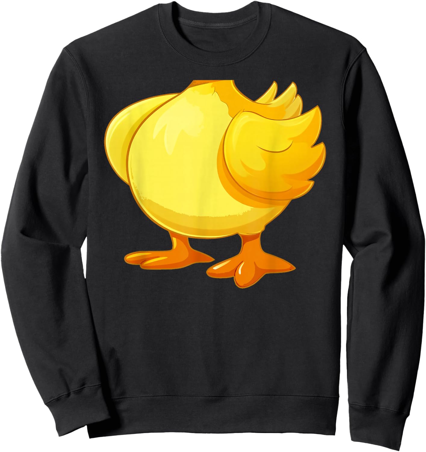 Funny Fat Cute Yellow Duck Body Costume, Halloween Cosplay Sweatshirt - Sweatshirt | Black