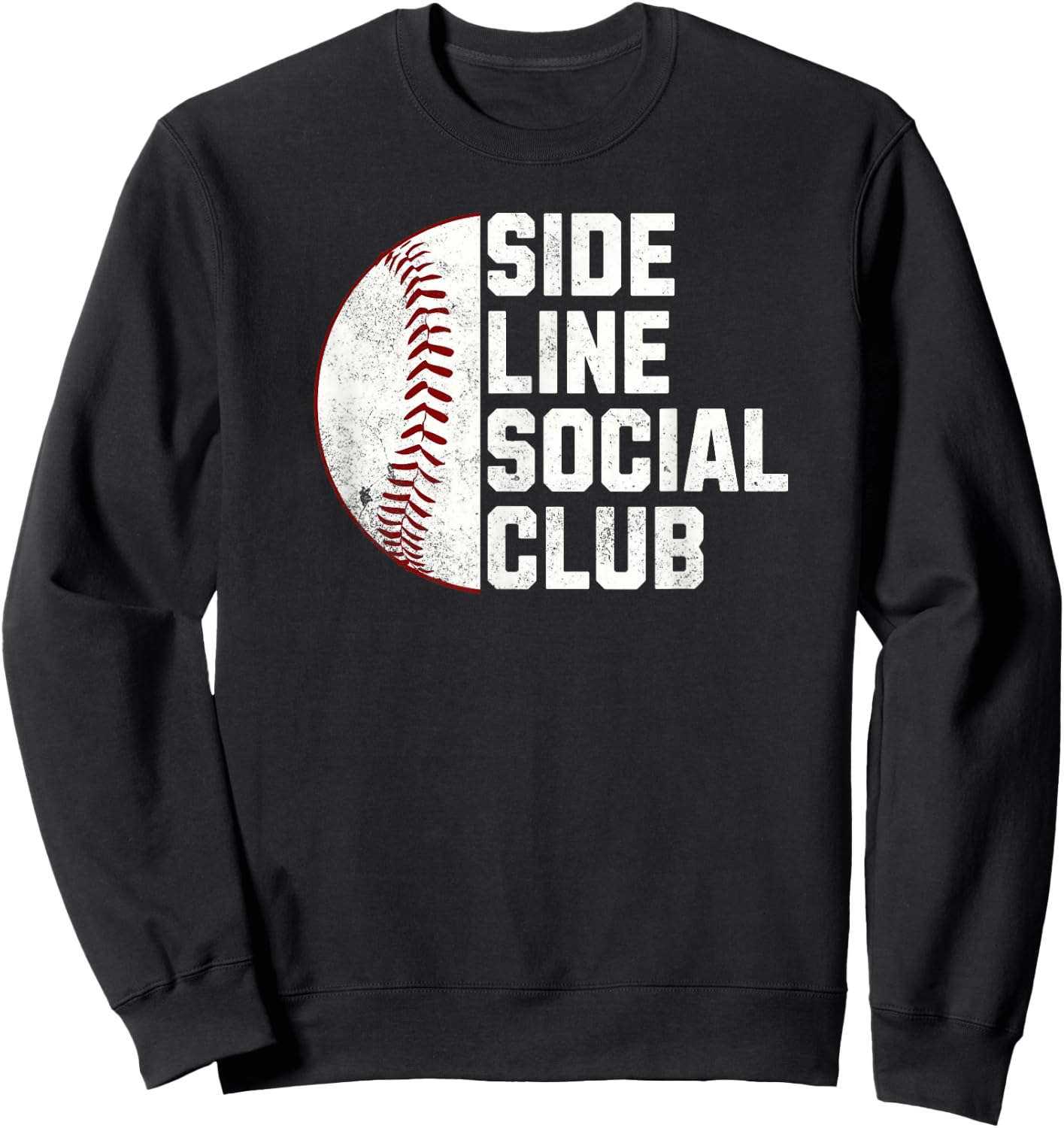Funny Baseball Sideline Social Club Sweatshirt - Sweatshirt | Black