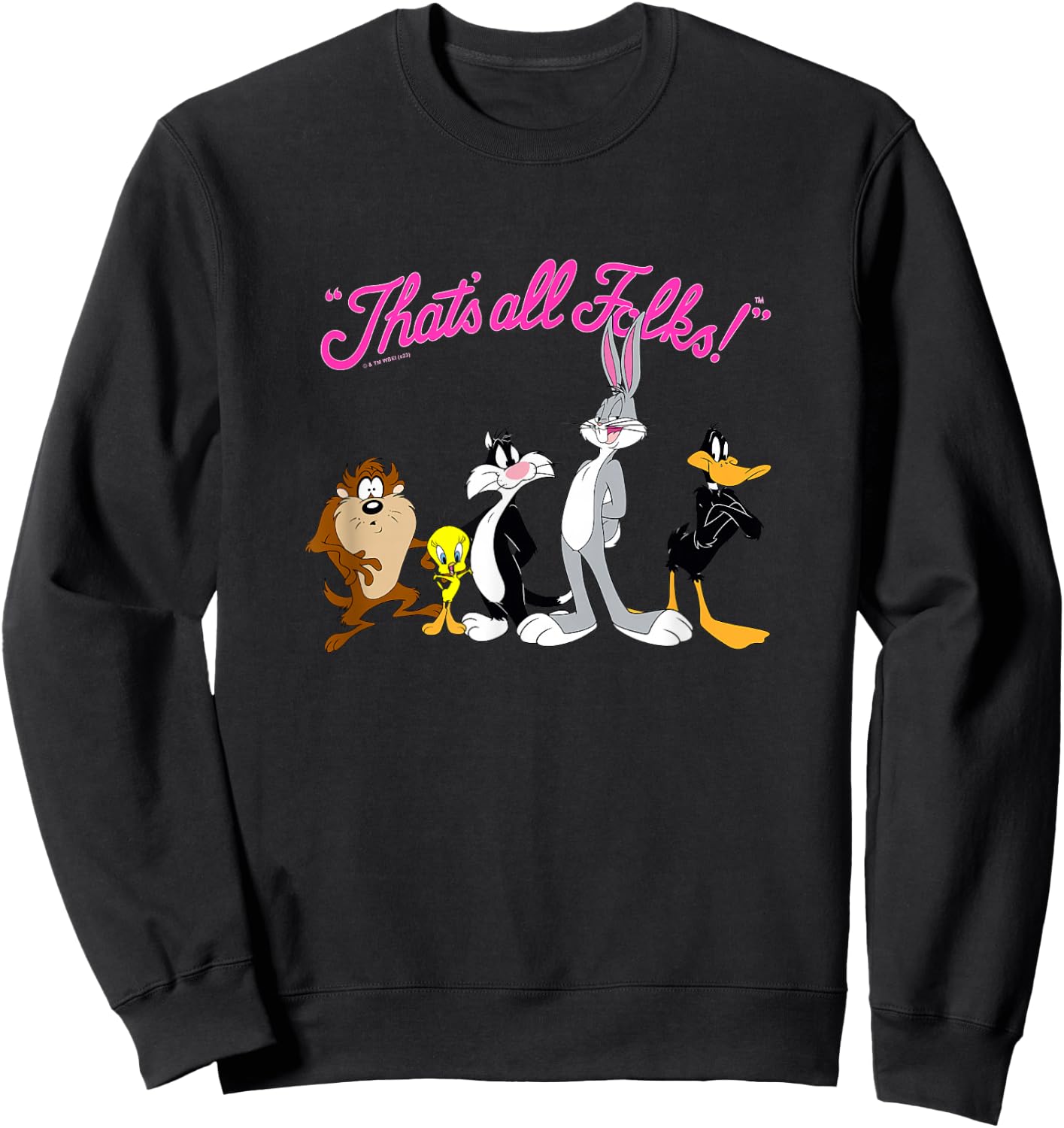 Looney Tunes That's All Folks! Logo Group Shot Sweatshirt - Sweatshirt | Black
