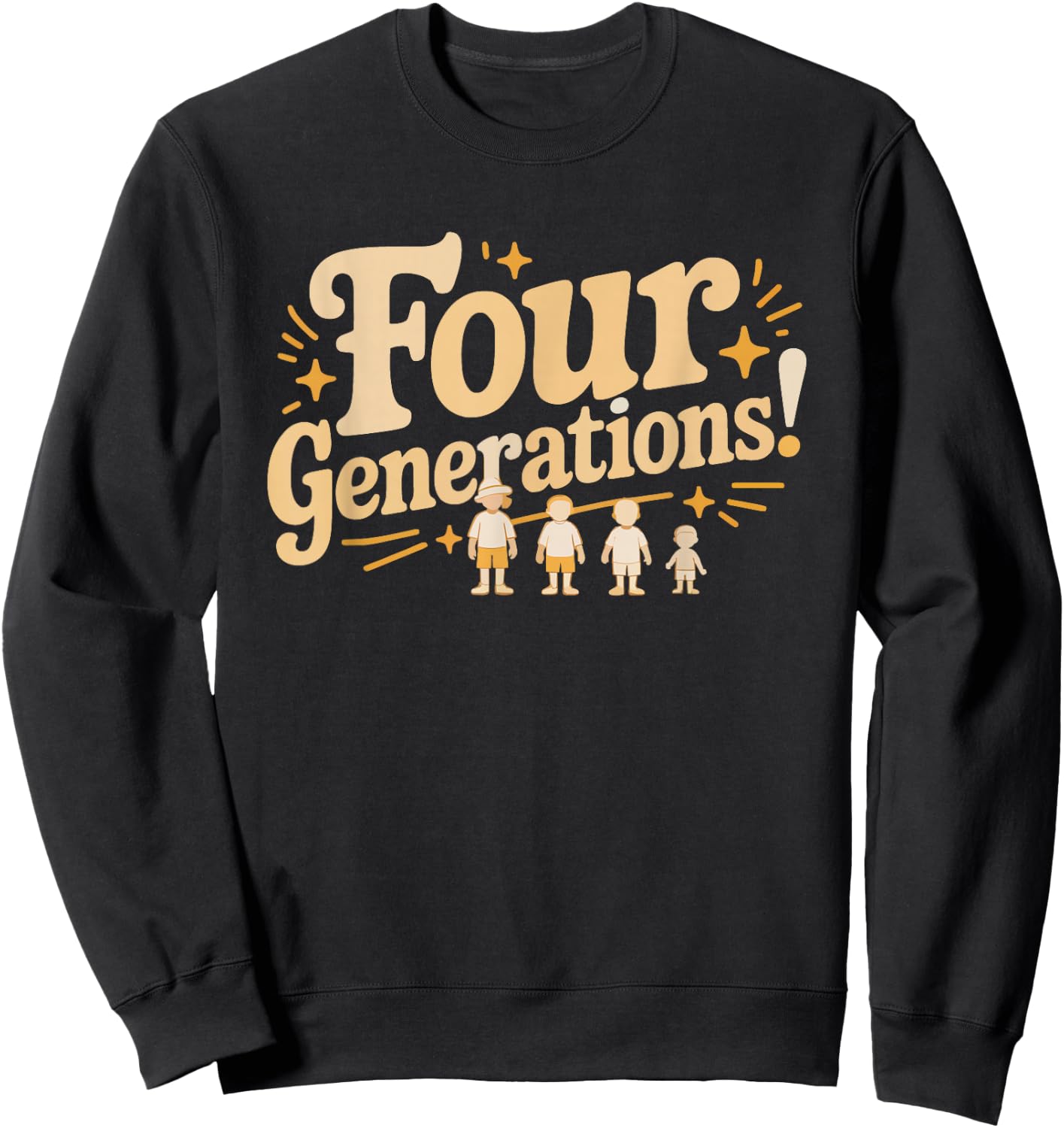 Great Grandma Four Generations Family Tree Silhouette Sweatshirt - Sweatshirt | Black