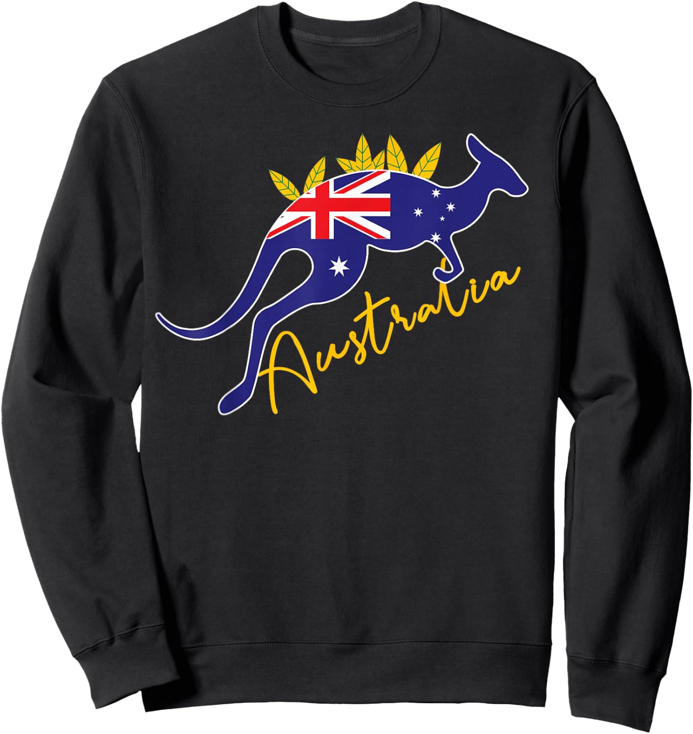 Australia Flag Kangaroo Australian Pride Souvenir Home Sweatshirt - Sweatshirt | Black