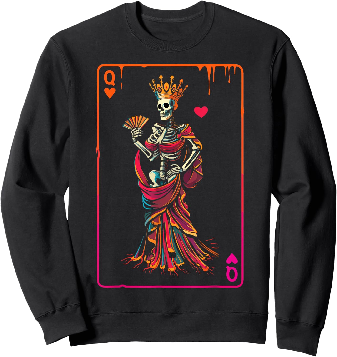 Queen of Hearts Halloween Costume Valentines Card Couple Set Sweatshirt - Sweatshirt | Black