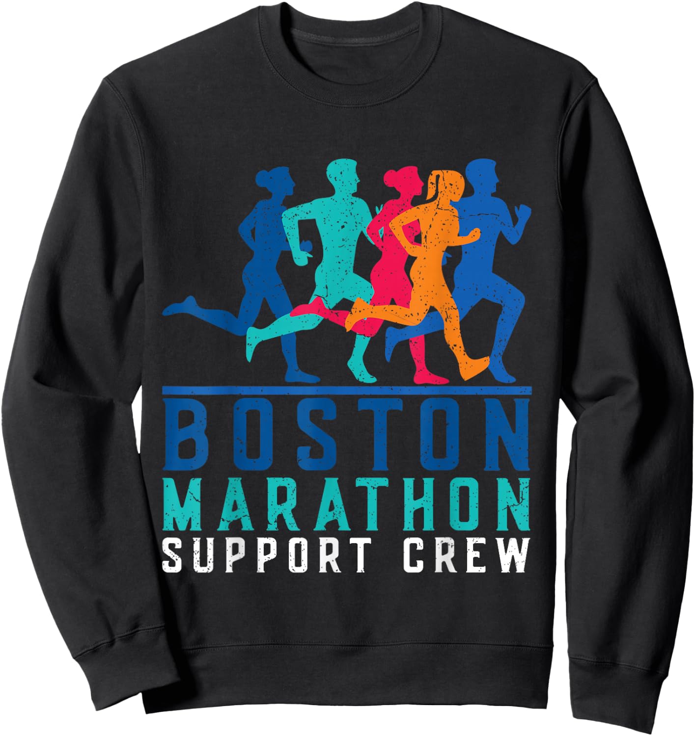 2024 Marathon Boston Support Crew Marathon Boston Runner Sweatshirt - Sweatshirt | Black