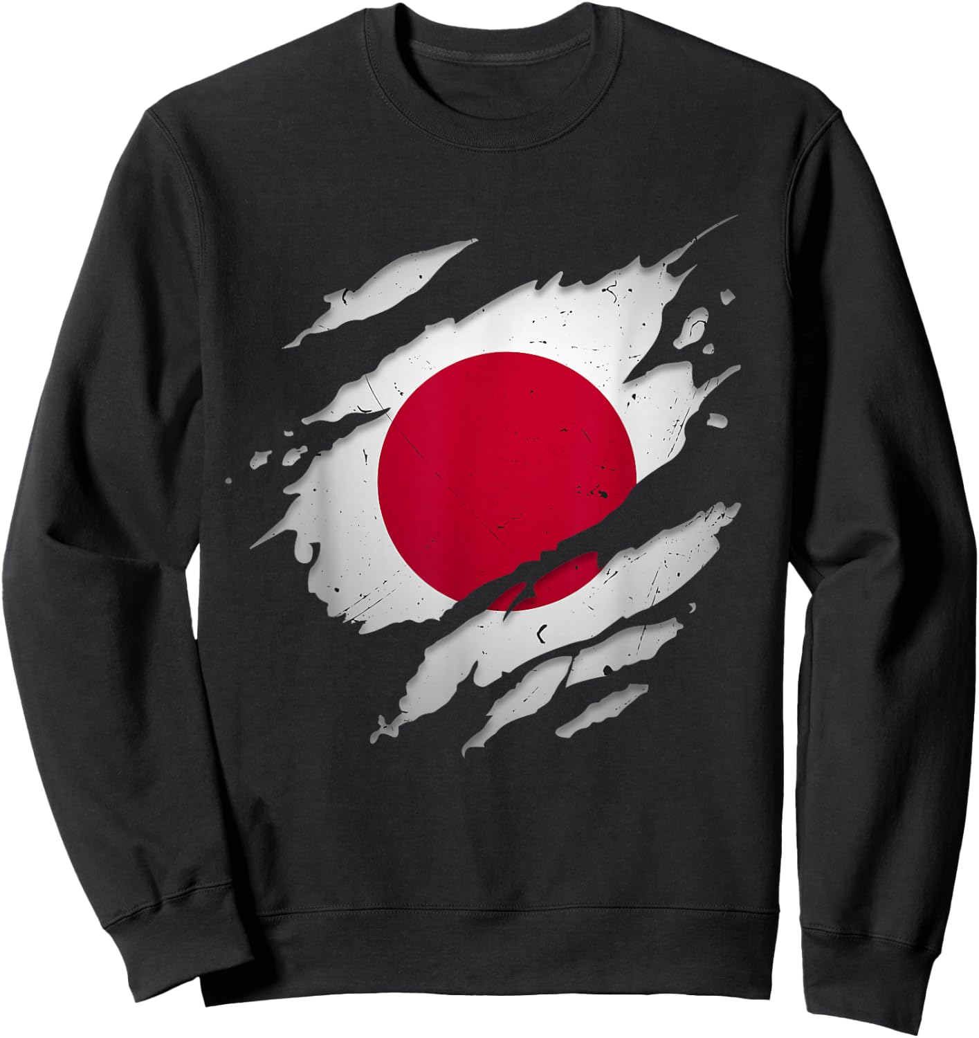 Stolze japanische Hemden | zerrissene japanische Flagge Sweatshirt - Sweatshirt | Black