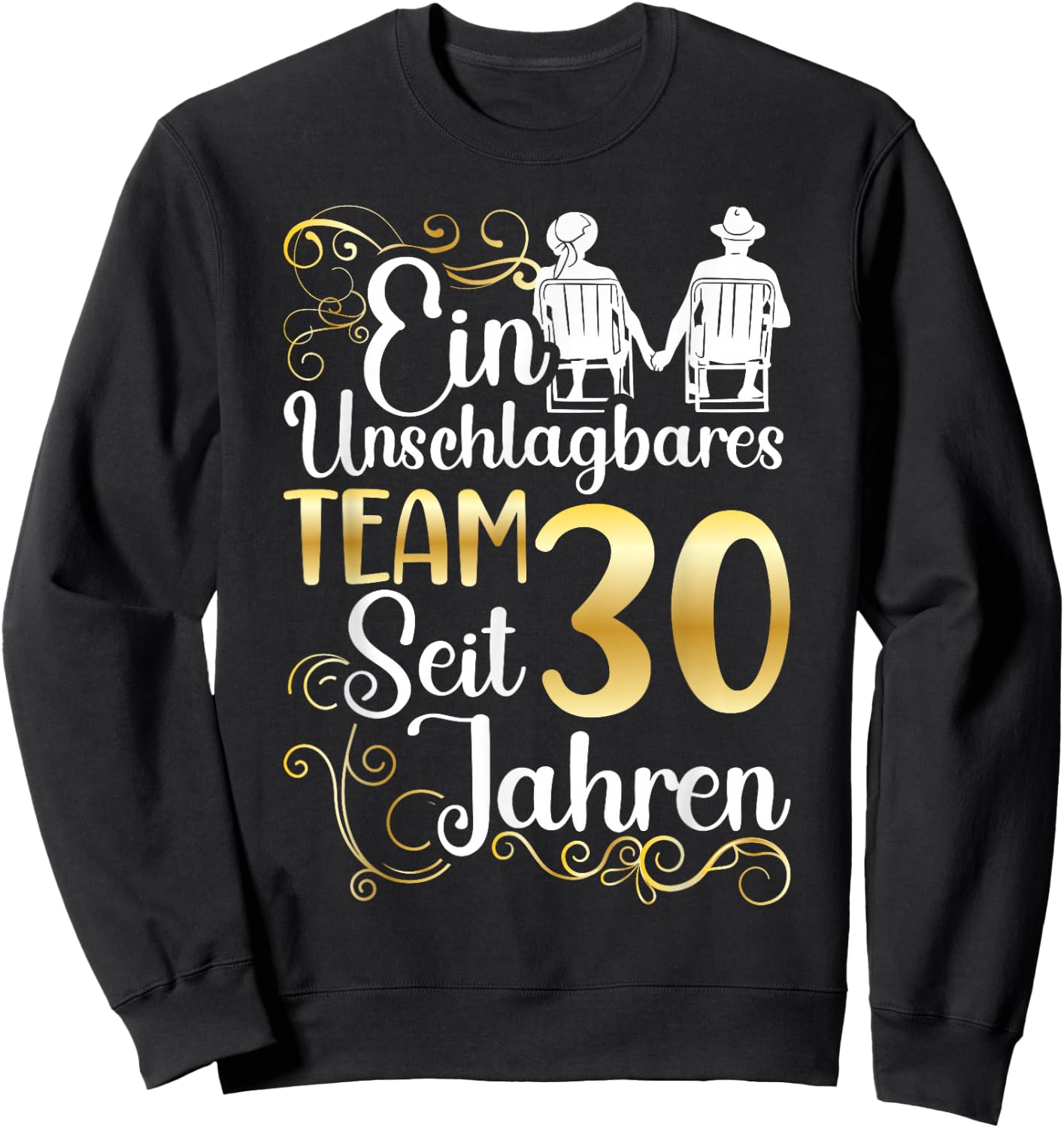 Pearl Wedding 30 Years Married Wedding Anniversary , black, s Sweatshirt - Sweatshirt | Black