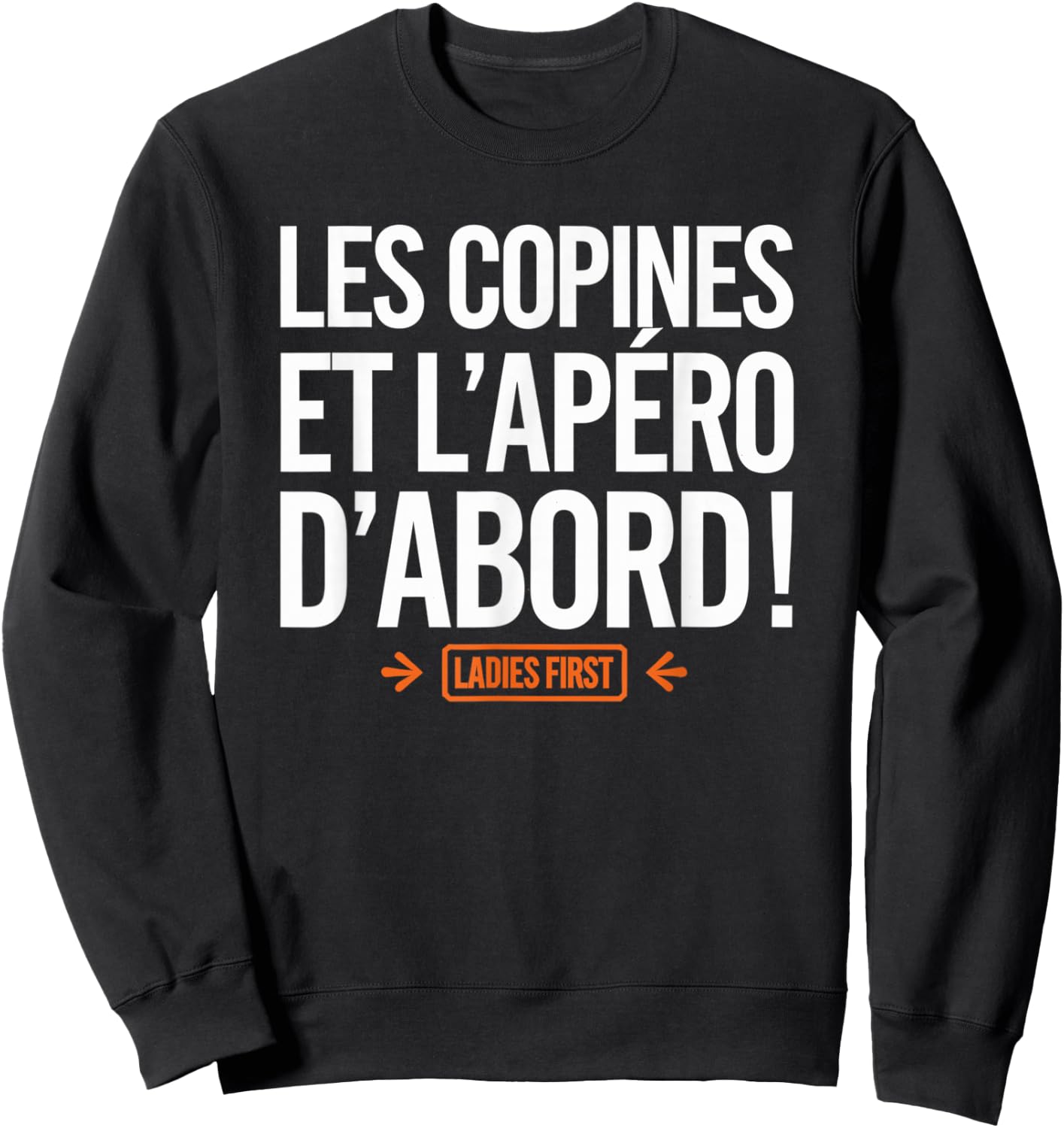 Les Copines et l'Aéro D'Abord Wine Alcohol Women's Aperitif , Black, S Sweatshirt - Sweatshirt | Black