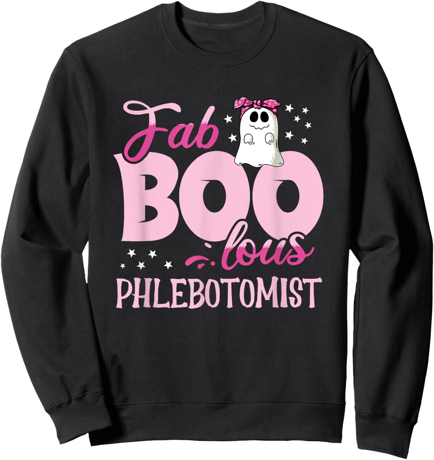 Funny Phlebotomy Nurse Ghost Halloween Phlebotomist Sweatshirt - Sweatshirt | Black