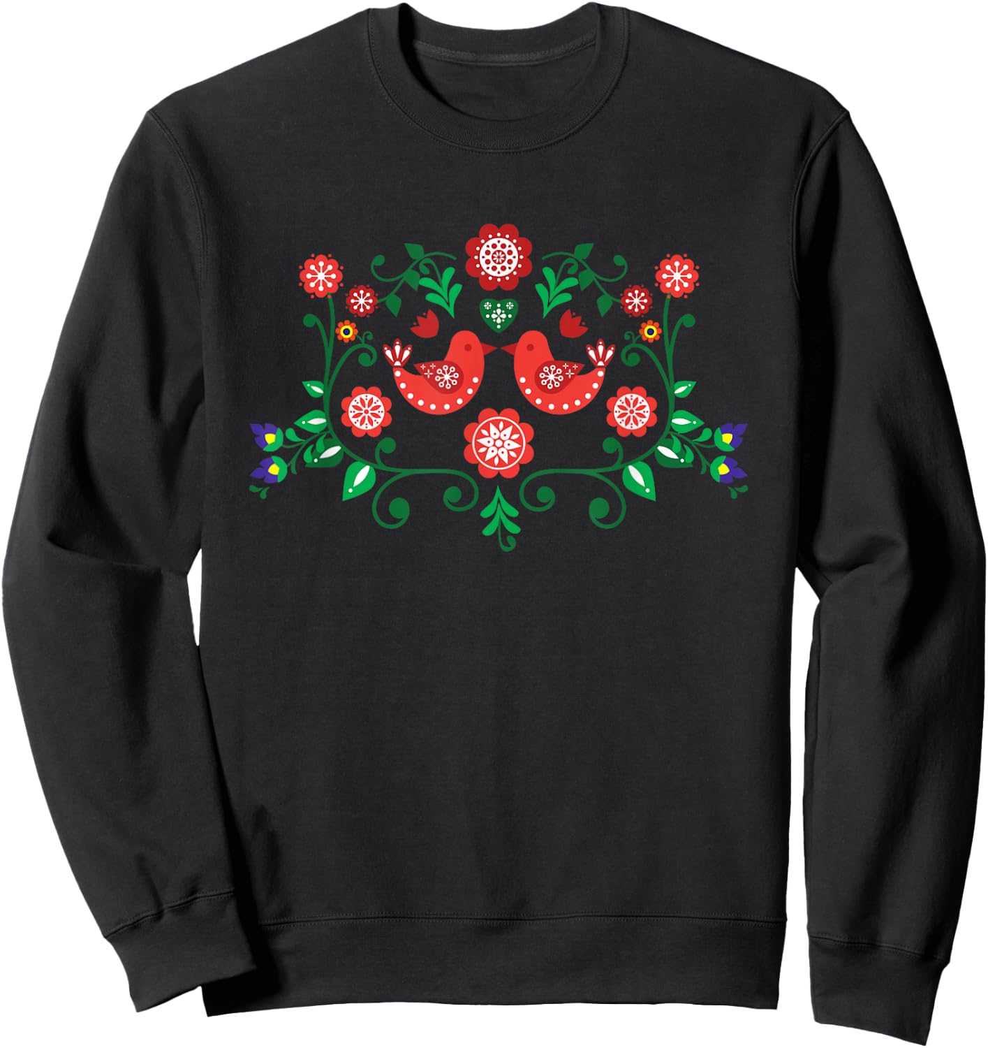 Polish Traditional Folk Pattern, Eastern Folklore Sweatshirt - Sweatshirt | Black