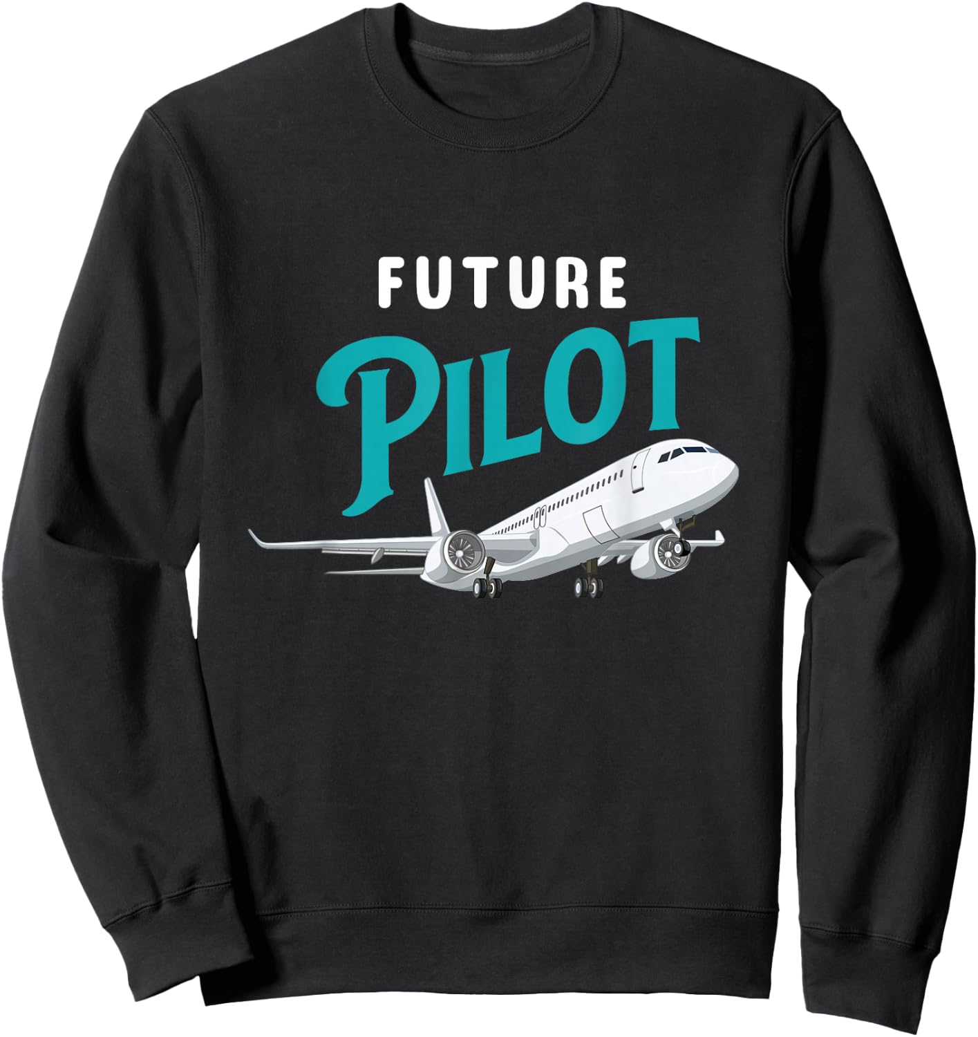 Future Pilot - Airline Pilot Aviation Lovers Aircraft , Black, S Sweatshirt - Sweatshirt | Black