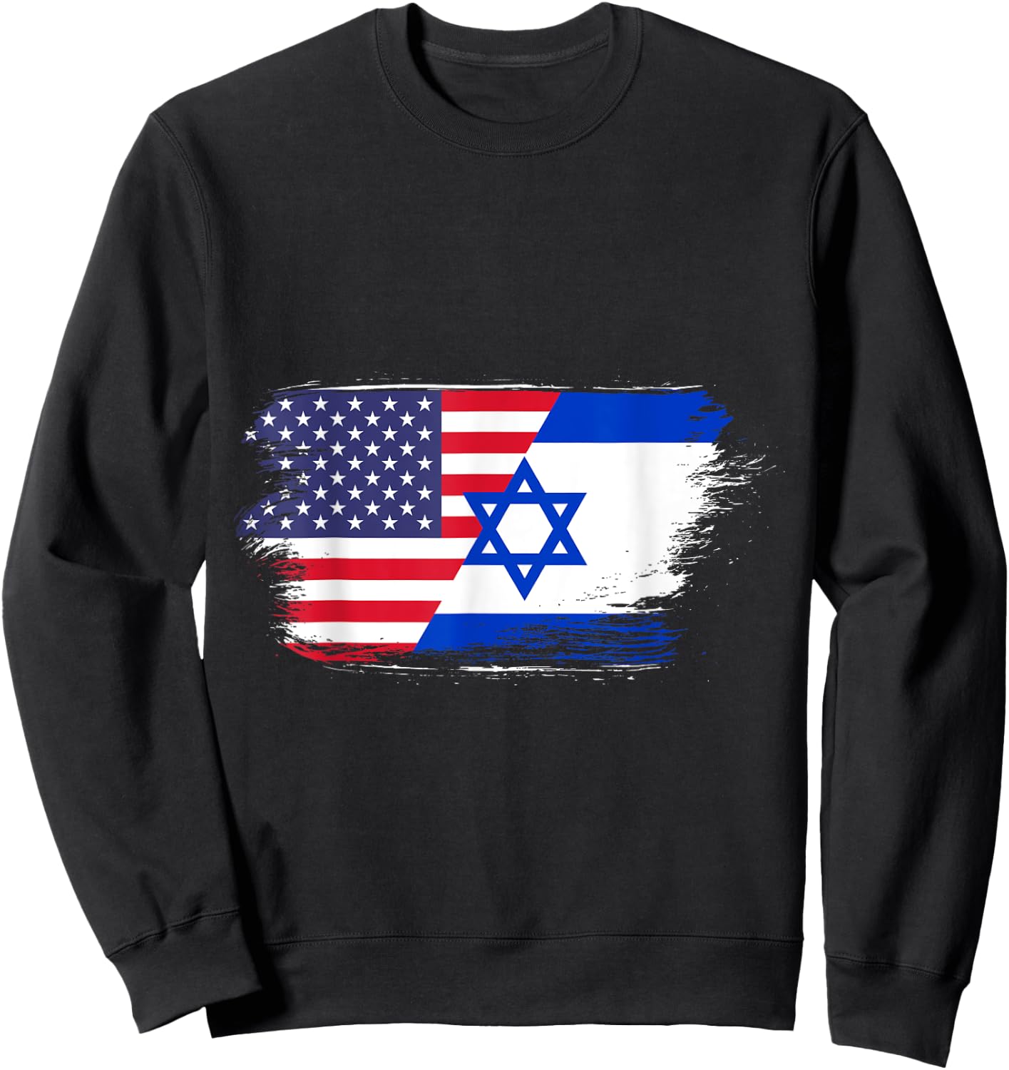 USA Flag Israel Sweatshirt - Sweatshirt | Black