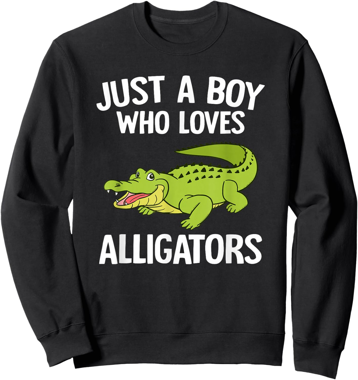 Just A Boy Who Loves Alligators Boys Toddler Crocodile Lover Sweatshirt - Sweatshirt | Black