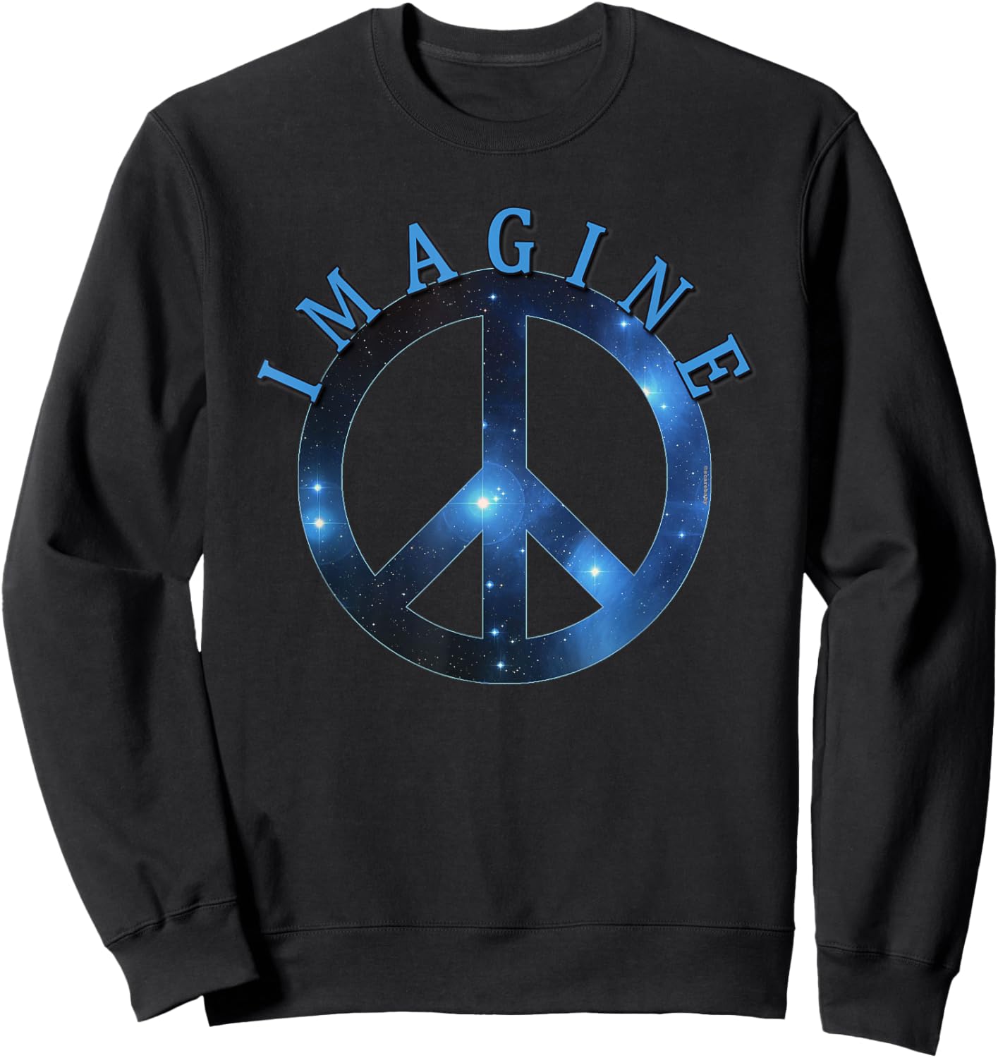 Peace Symbol IMAGINE Starry Sweatshirt - Sweatshirt | Black