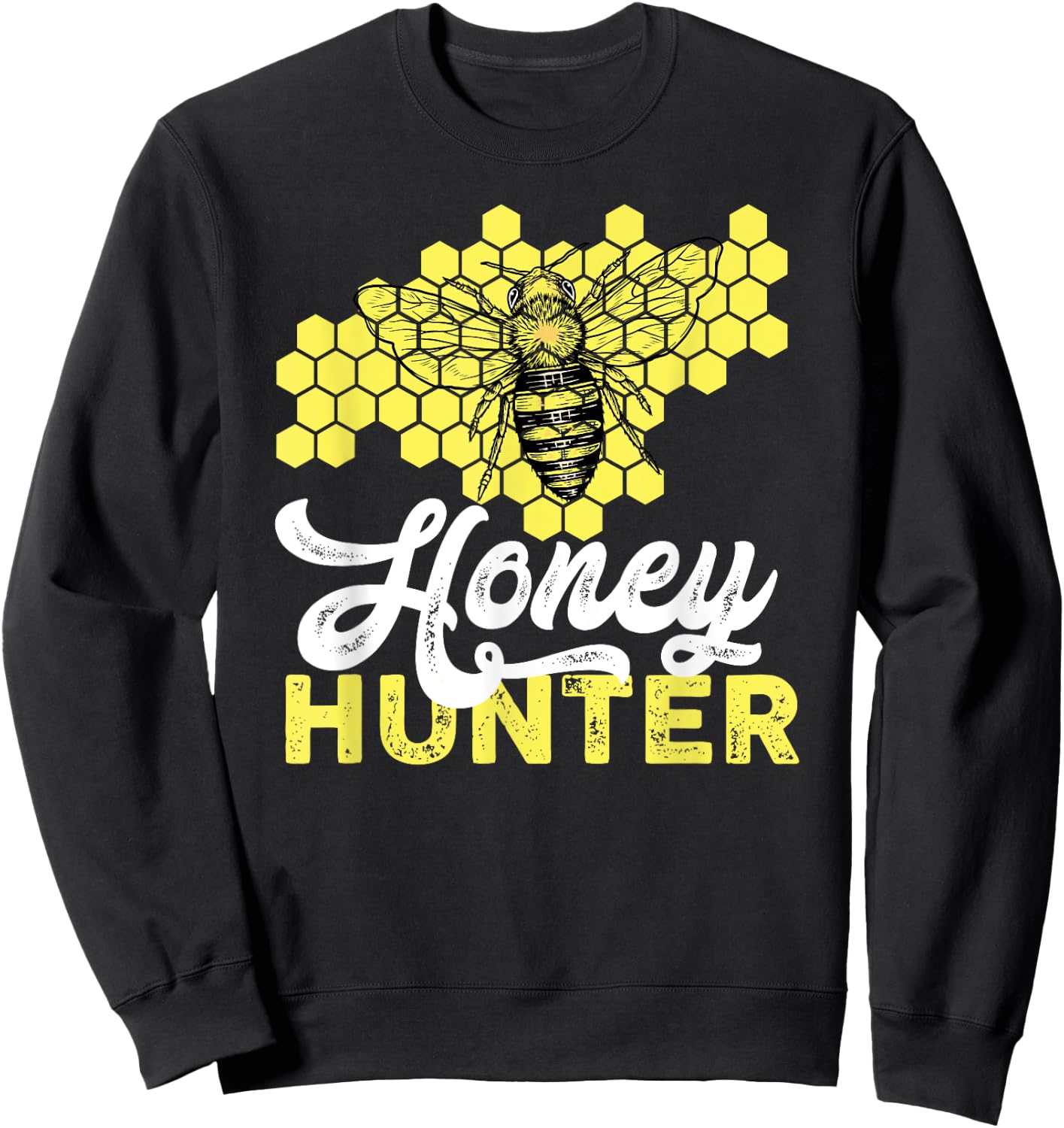Beekeeper Honeycomb Bee Honey Hunter Sweatshirt - Sweatshirt | Black