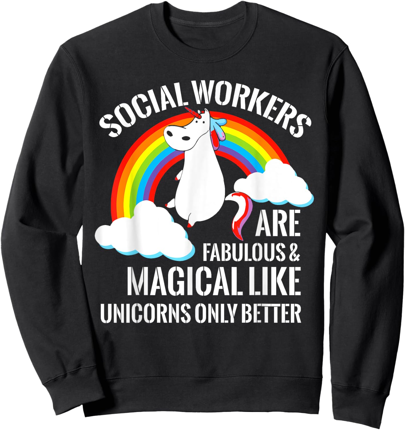 Essential Social Worker Gifts Unicorn Social-Worker Gift Sweatshirt - Sweatshirt | Black