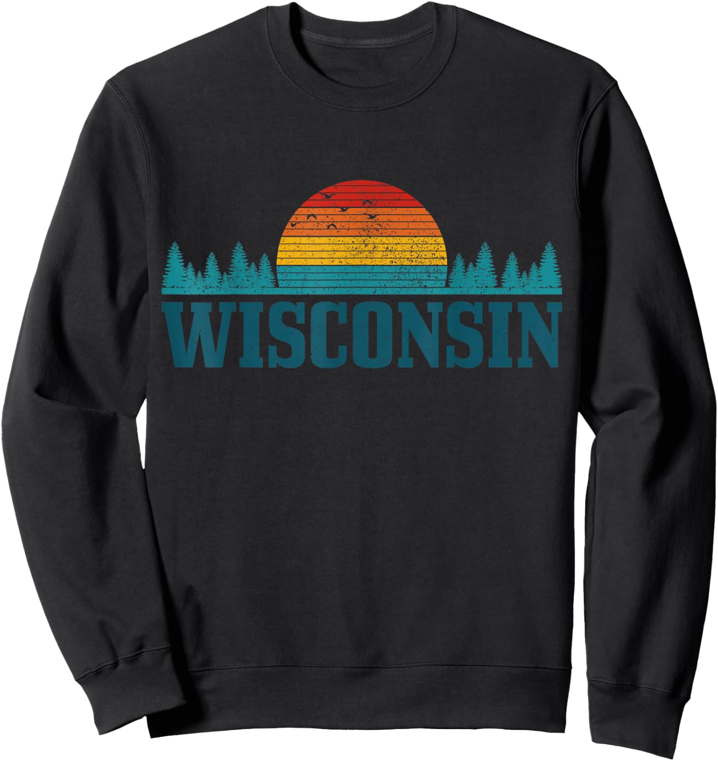 Wisconsin Vintage USA America Souvenir Sweatshirt - Sweatshirt | Black