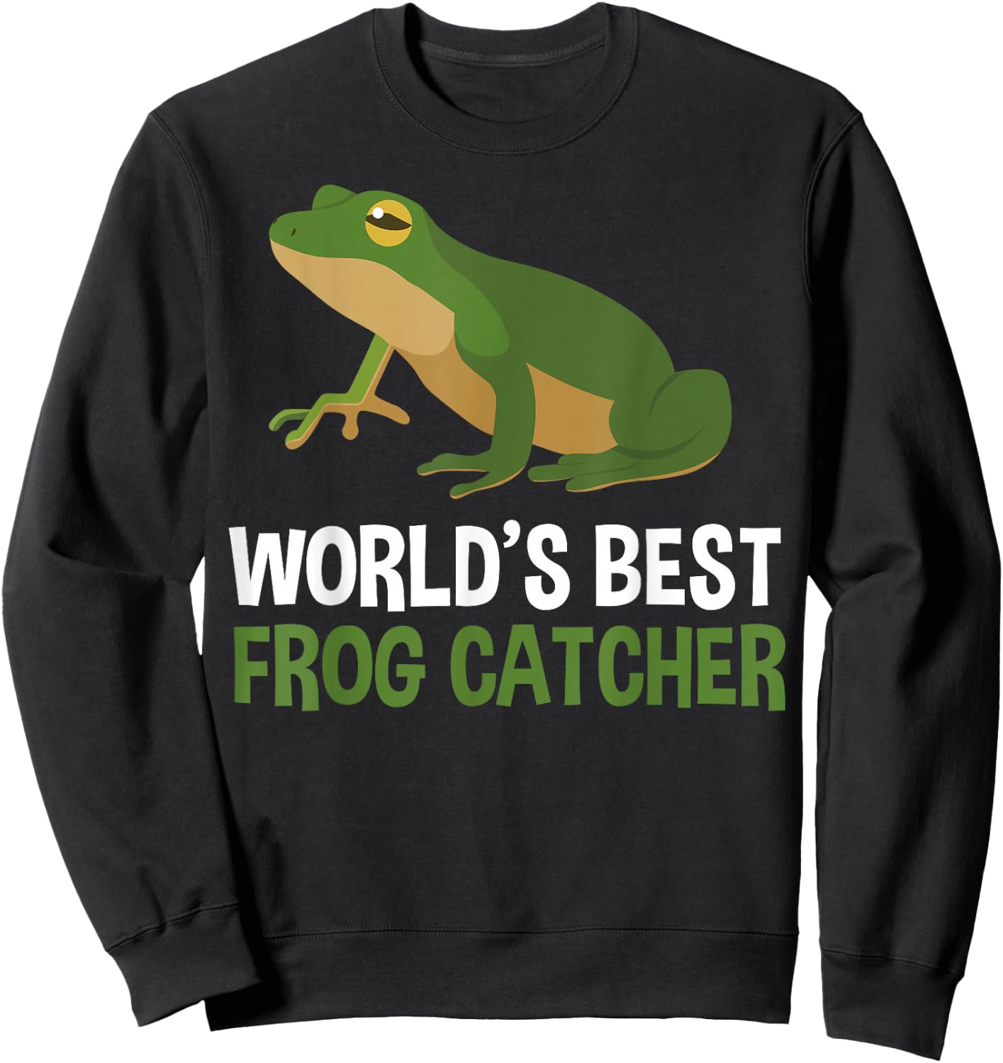 World's Best Frog Catcher Children Boys Girls Frog Sweatshirt - Sweatshirt | Black