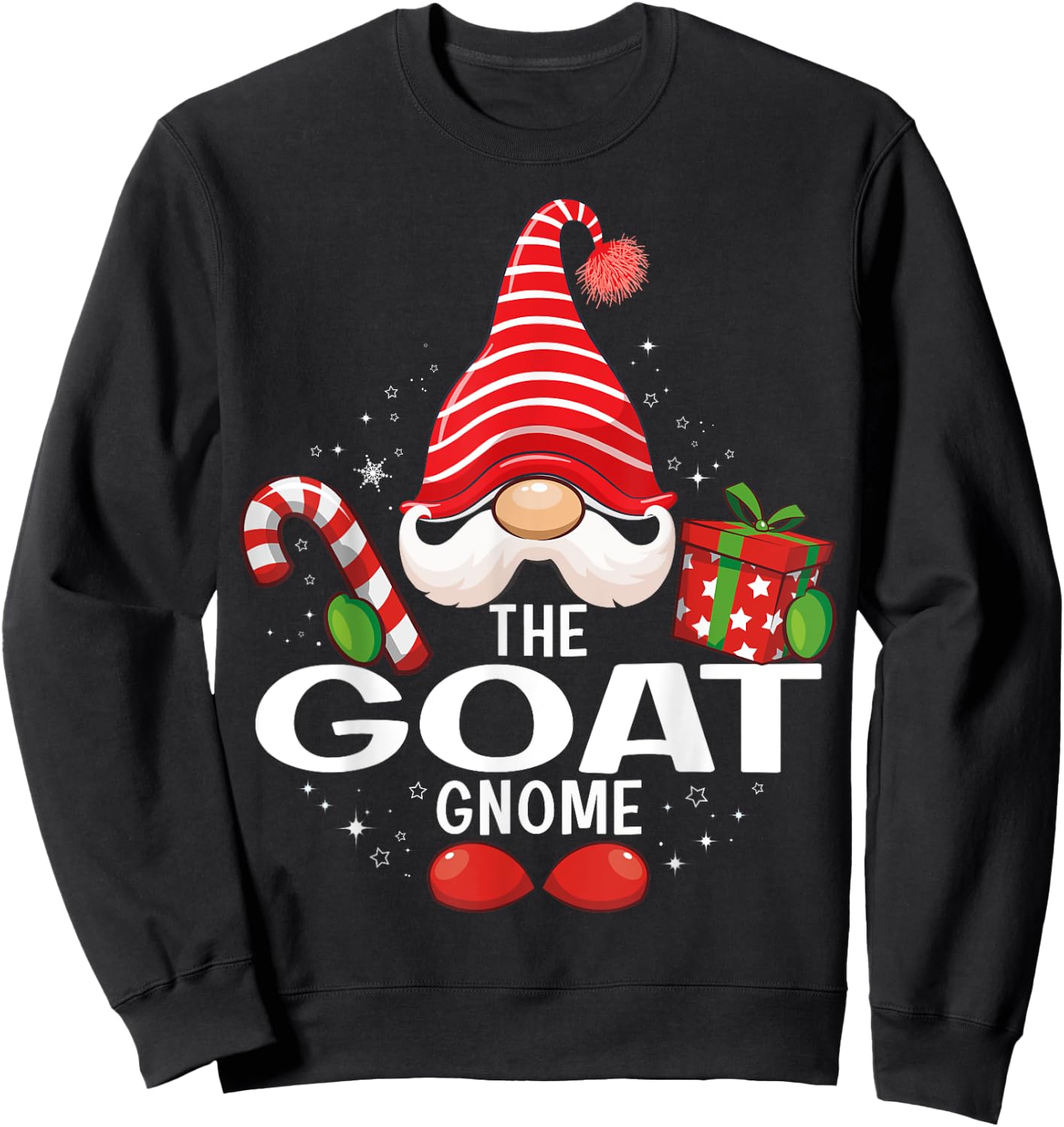 The Goat Gnome Christmas Matching Family Sweatshirt - Sweatshirt | Black