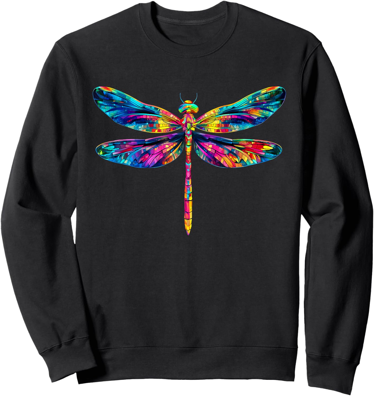Colorful Dragonfly Insect Lover Sweatshirt - Sweatshirt | Black