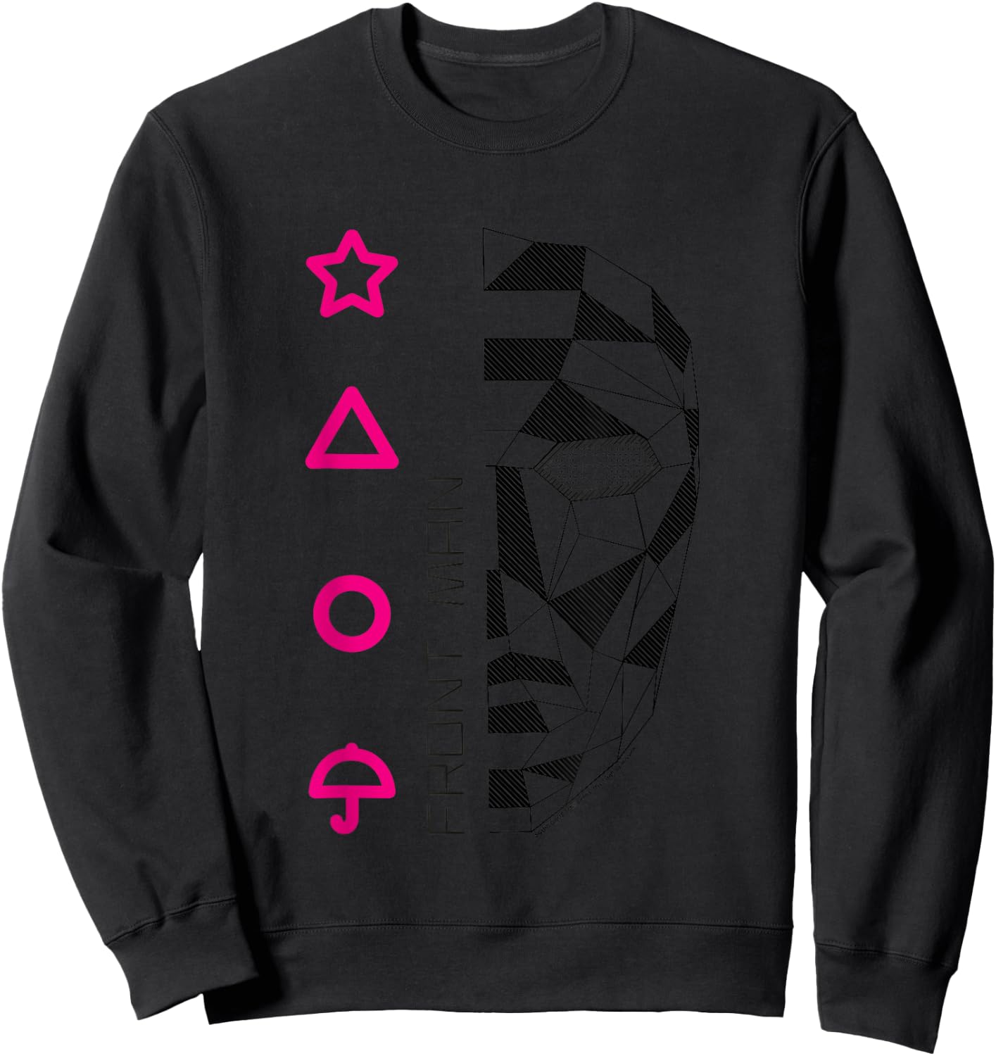 Squid Game Front Man Geometric Art , grey, S Sweatshirt - Sweatshirt | Black