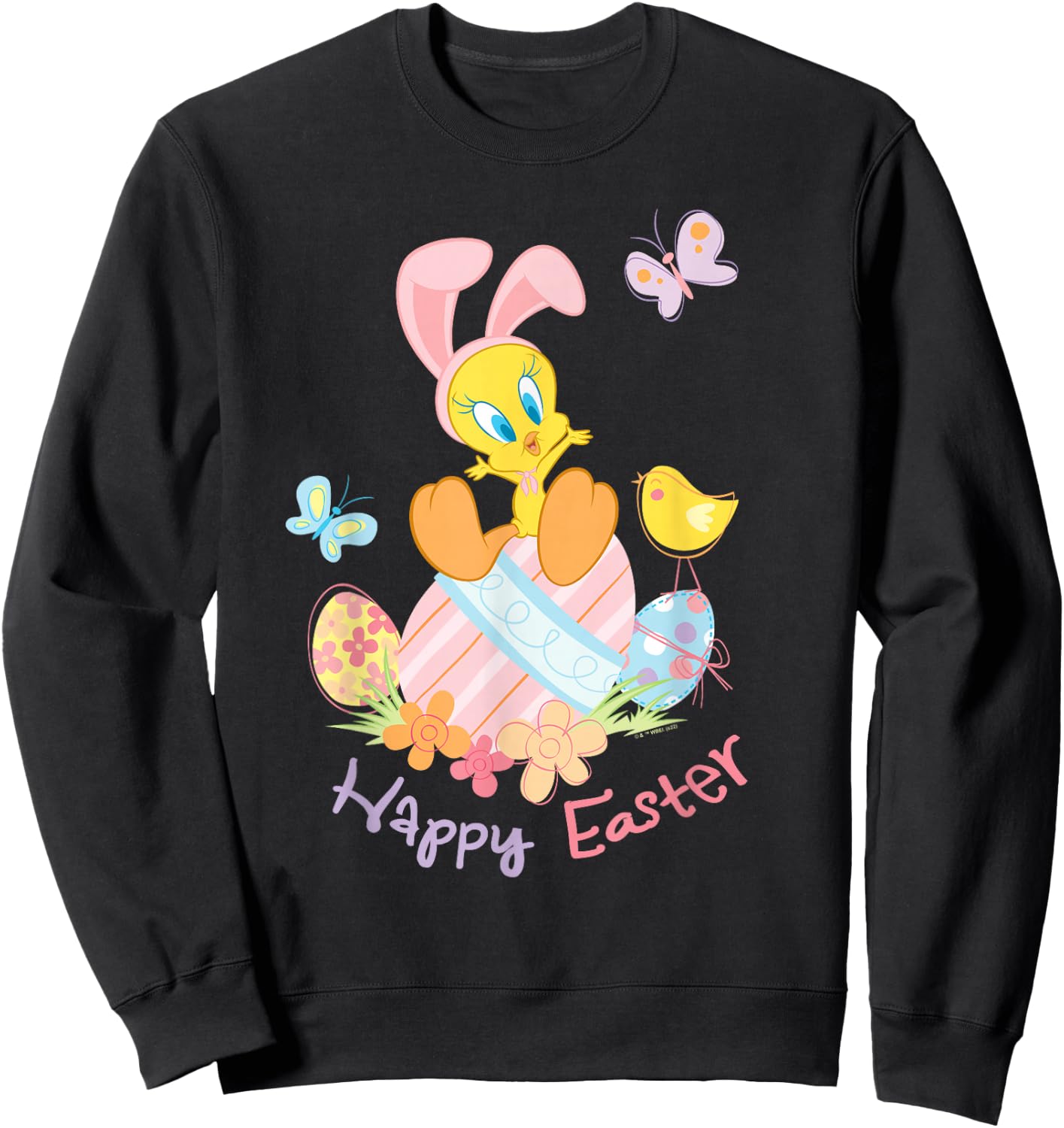 Looney Tunes Happy Easter Tweety With Bunny Ears Sweatshirt - Sweatshirt | Black