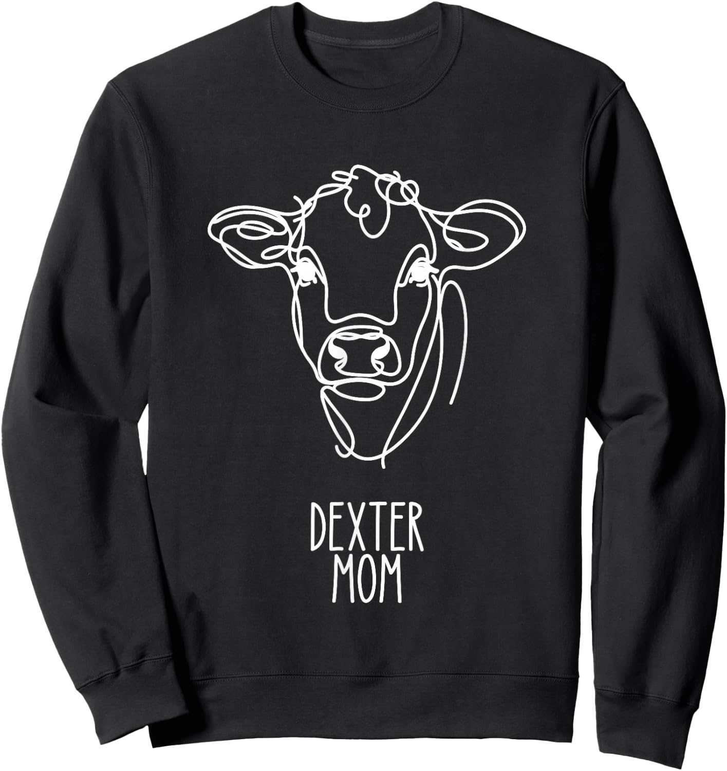 Line Art Best Cow Mom Women - Dexter Sweatshirt - Sweatshirt | Black