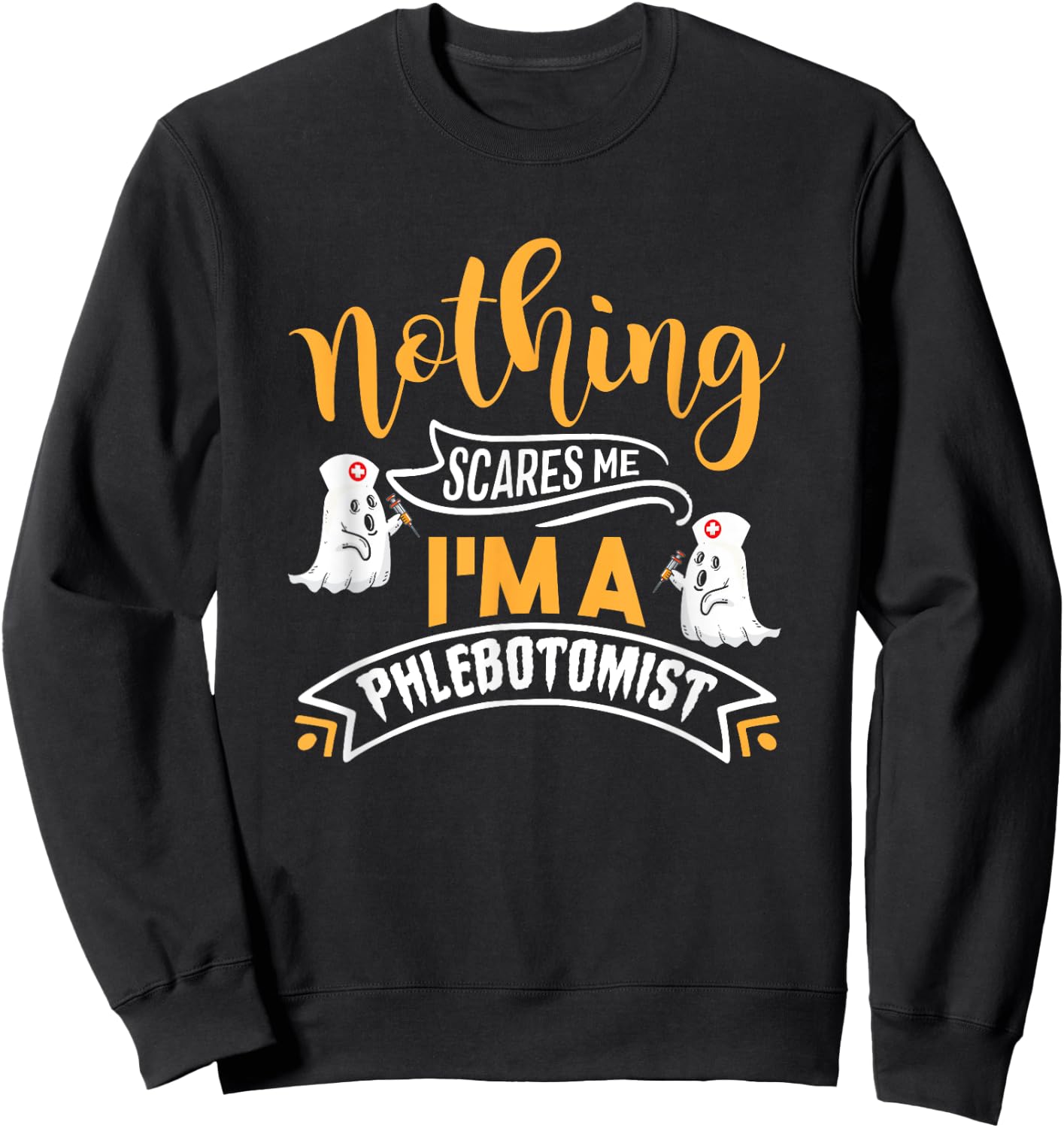 Halloween Phlebotomy Nurse Vampire Halloween Phlebotomist Sweatshirt - Sweatshirt | Black