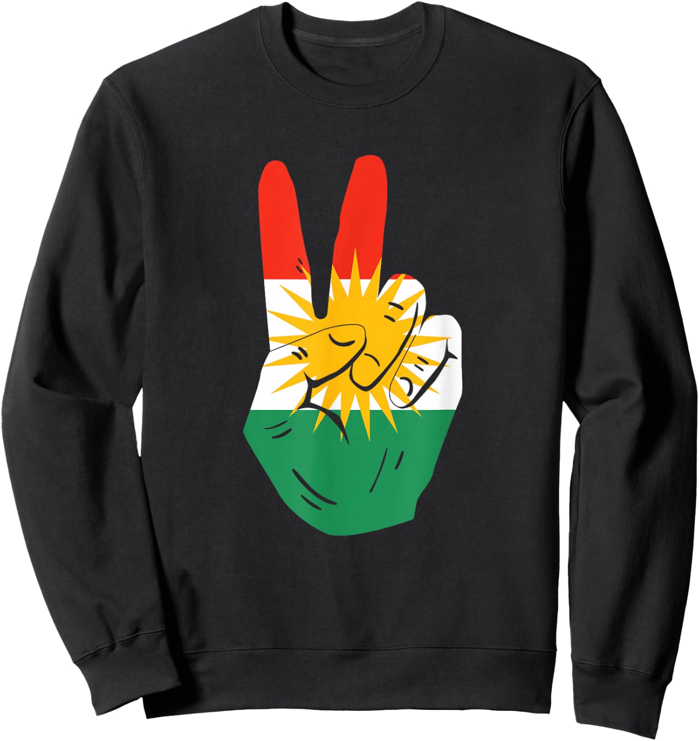 Proud Kurds Kurdistan Kurdische Flagge Peace , black Sweatshirt - Sweatshirt | Black