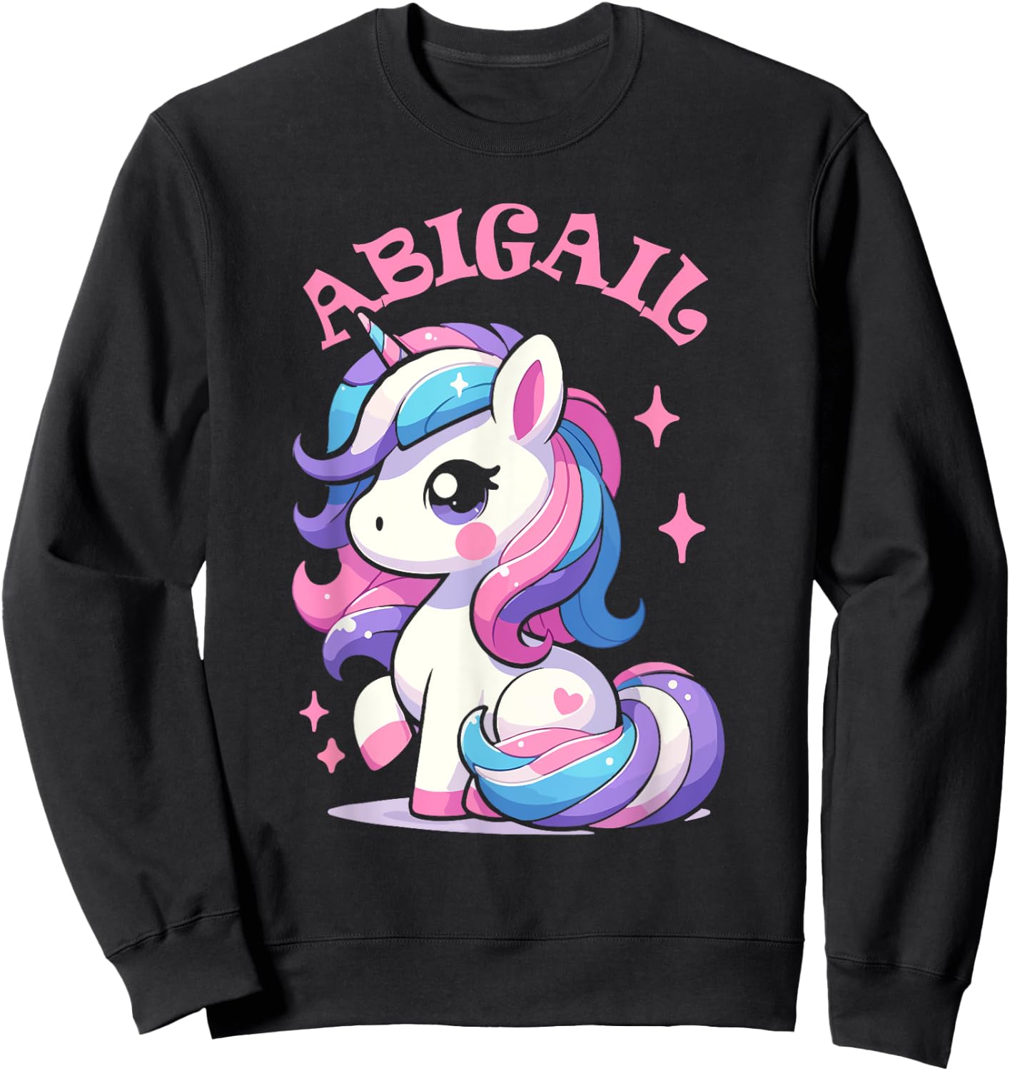 Abigail Cute Unicorn Design for Girls Name Abigail Sweatshirt - Sweatshirt | Black