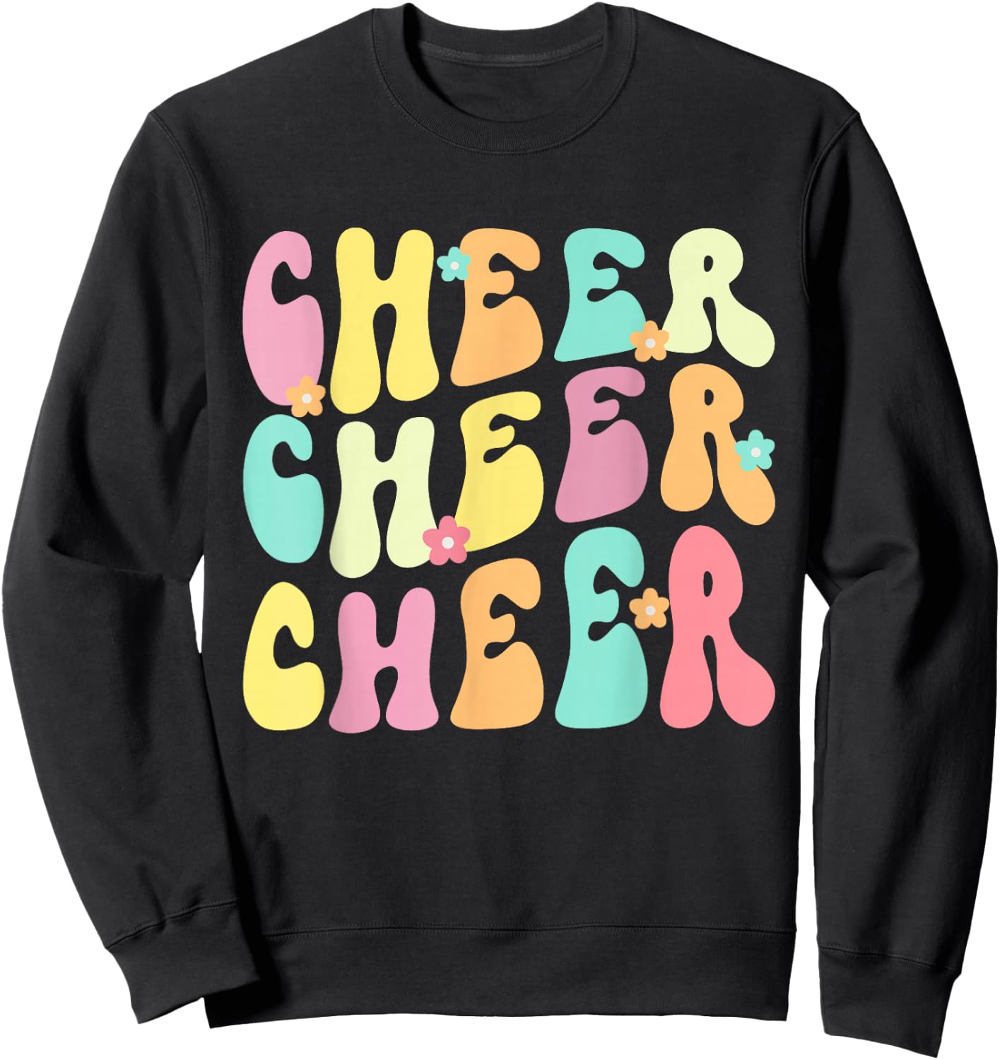 Cheer Cheer Cheer Groovy Retro Sweatshirt - Sweatshirt | Black