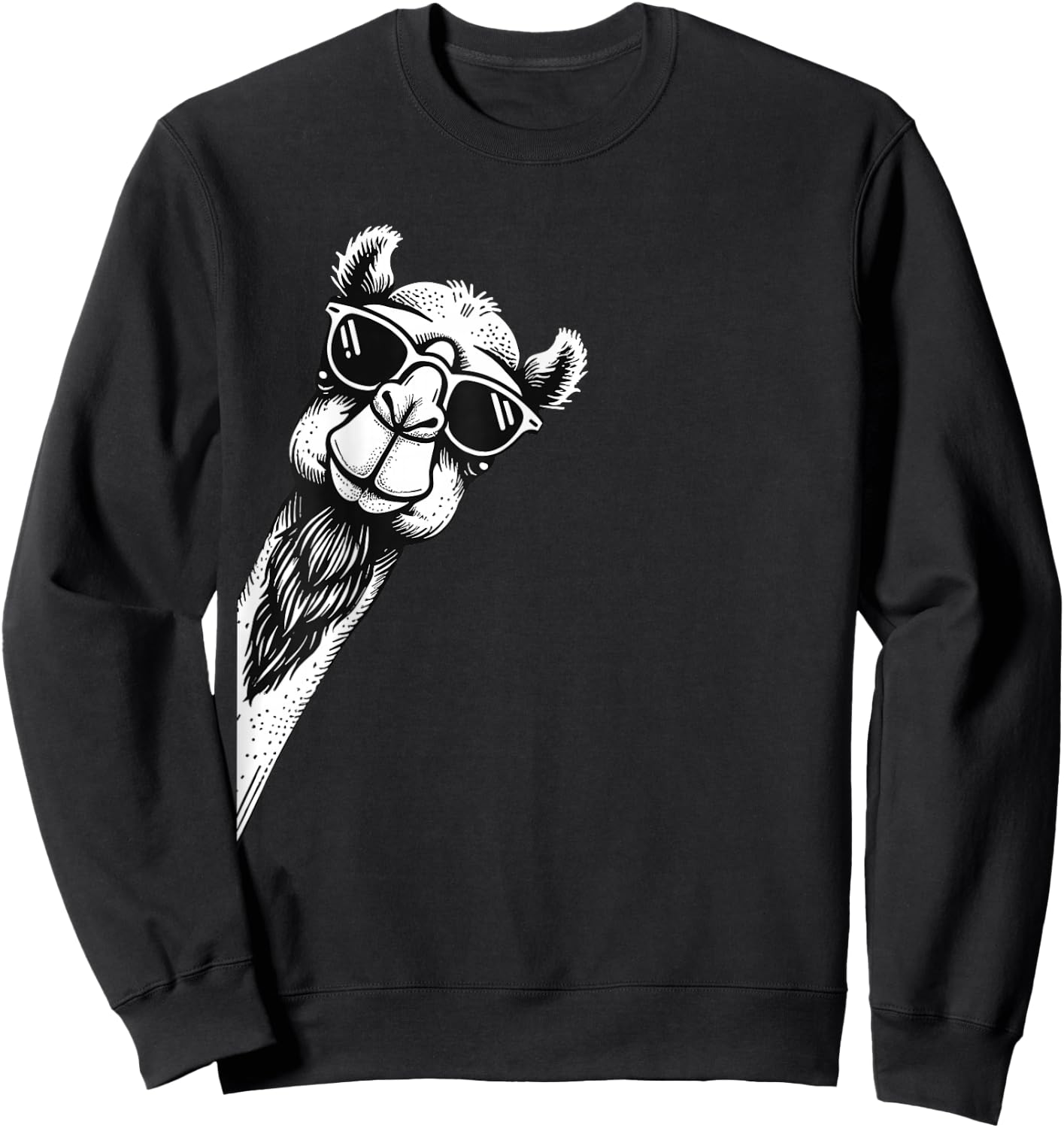 Funny Camel Wearing Sunglasses for Camel Lovers Sweatshirt - Sweatshirt | Black