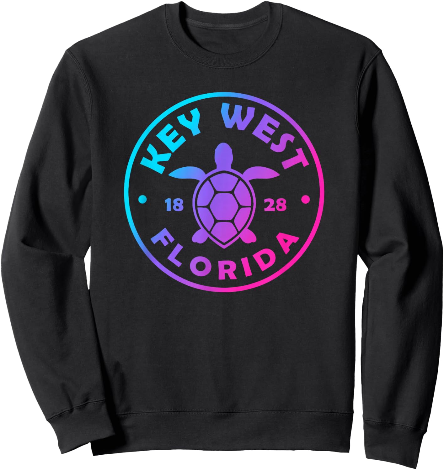 Key West Florida Sea Turtle Tie Dye Beach Vacation Souvenir Sweatshirt - Sweatshirt | Black