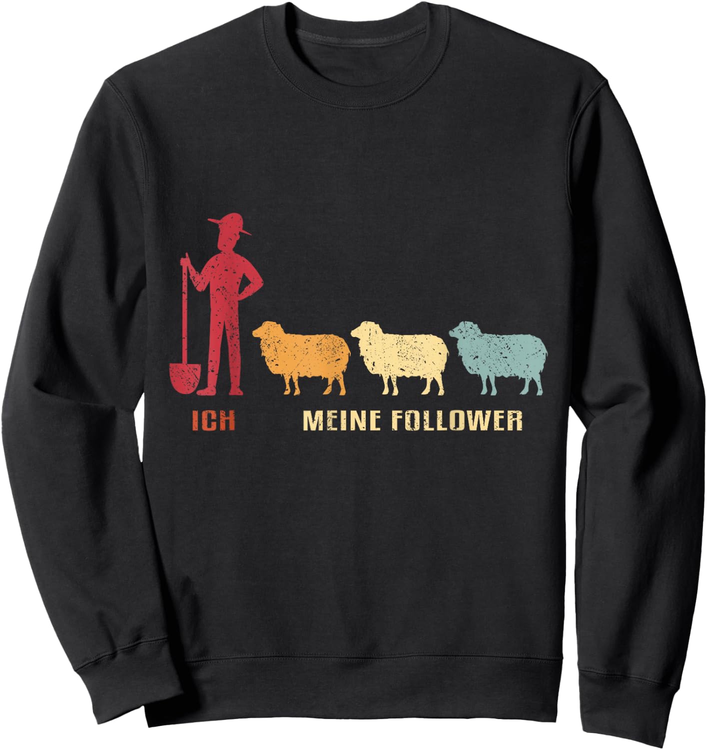 with German Text "Ich & Meine Follower" [German Language], black Sweatshirt - Sweatshirt | Black