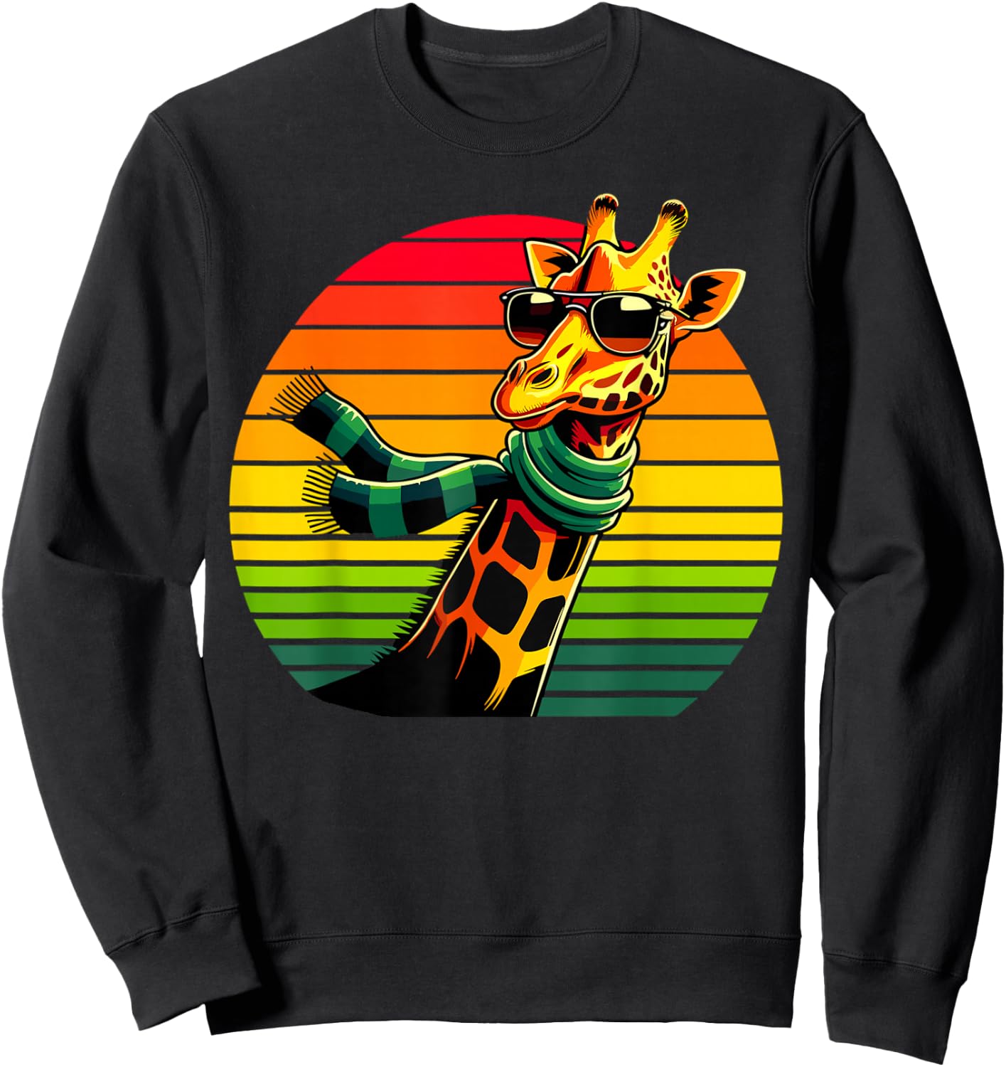 Giraffe Vintage Animal Sunglasses Giraffe Sweatshirt - Sweatshirt | Black