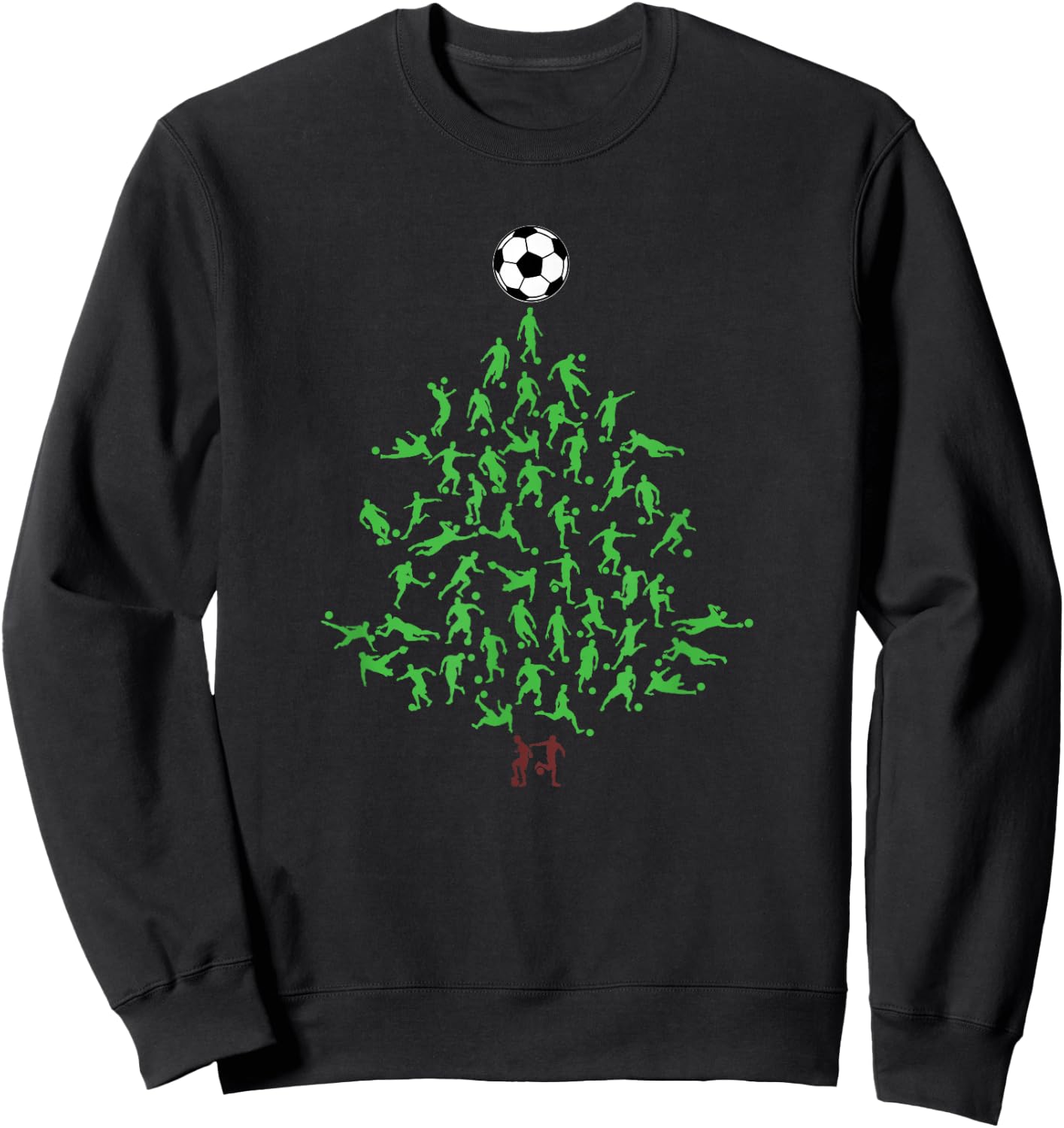 Soccer Player Christmas Tree Xmas Sweatshirt - Sweatshirt | Black