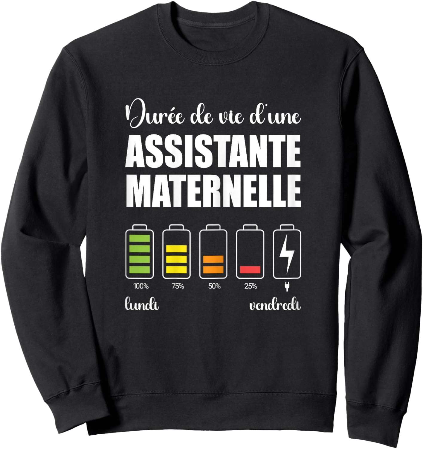 Women's Kindergarten Assistant Gift Funny , Black Sweatshirt - Sweatshirt | Black