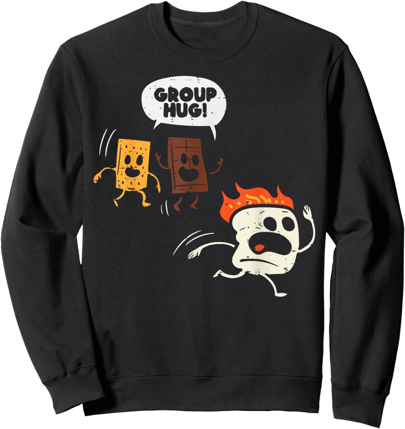 Camping Group Hug Smores Funny Marshmallow Men Women Kids Sweatshirt - Sweatshirt | Black