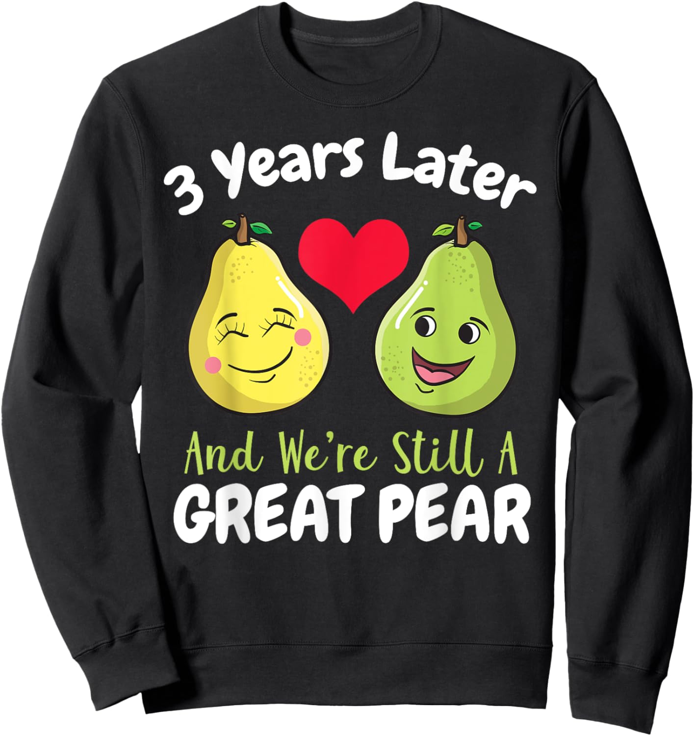 3rd Year Wedding Anniversary Gift Him Couple Sweatshirt - Sweatshirt | Black