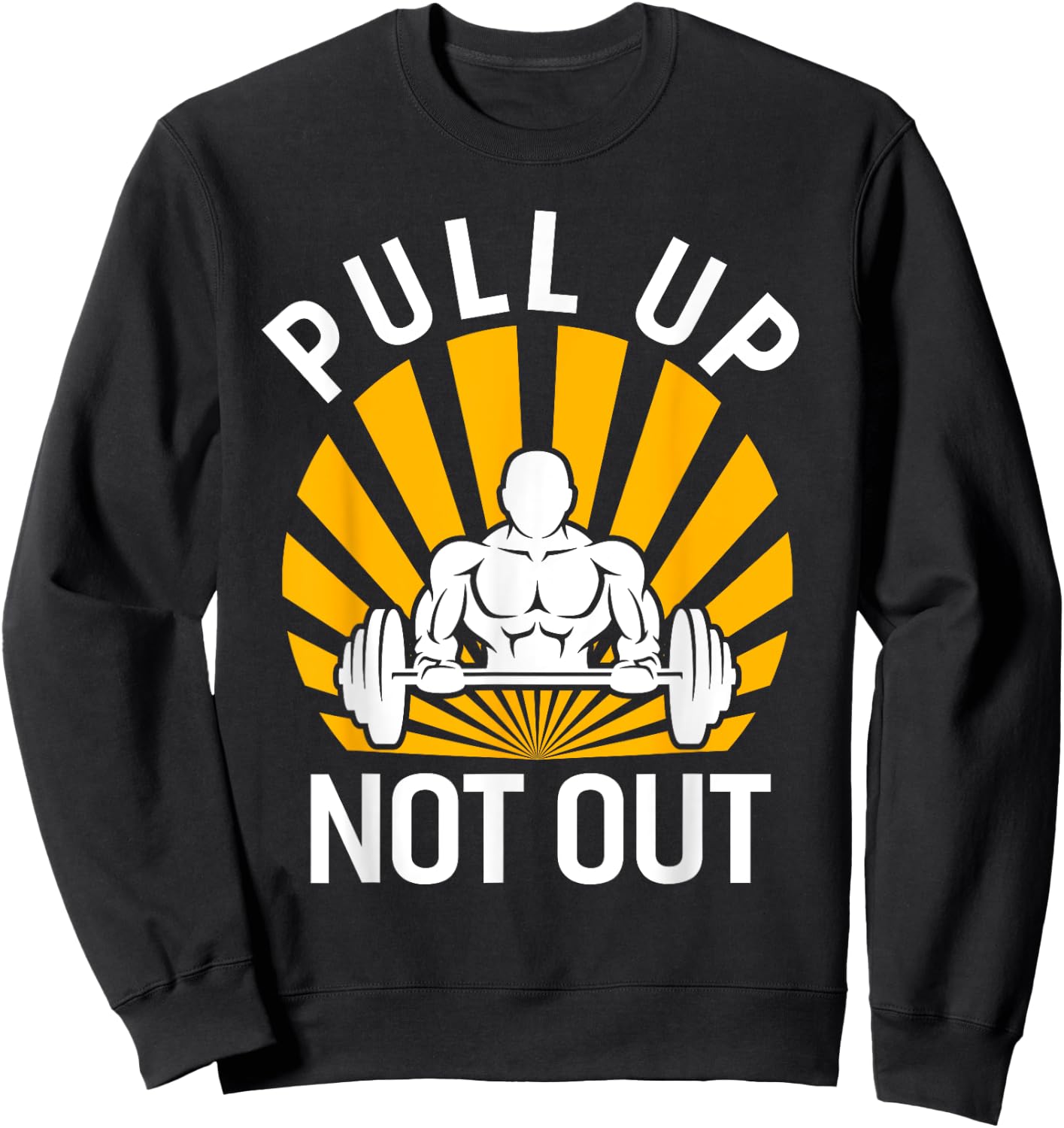 Pull Up Not Out Bodybuilding Weight Training Gym Sweatshirt - Sweatshirt | Black