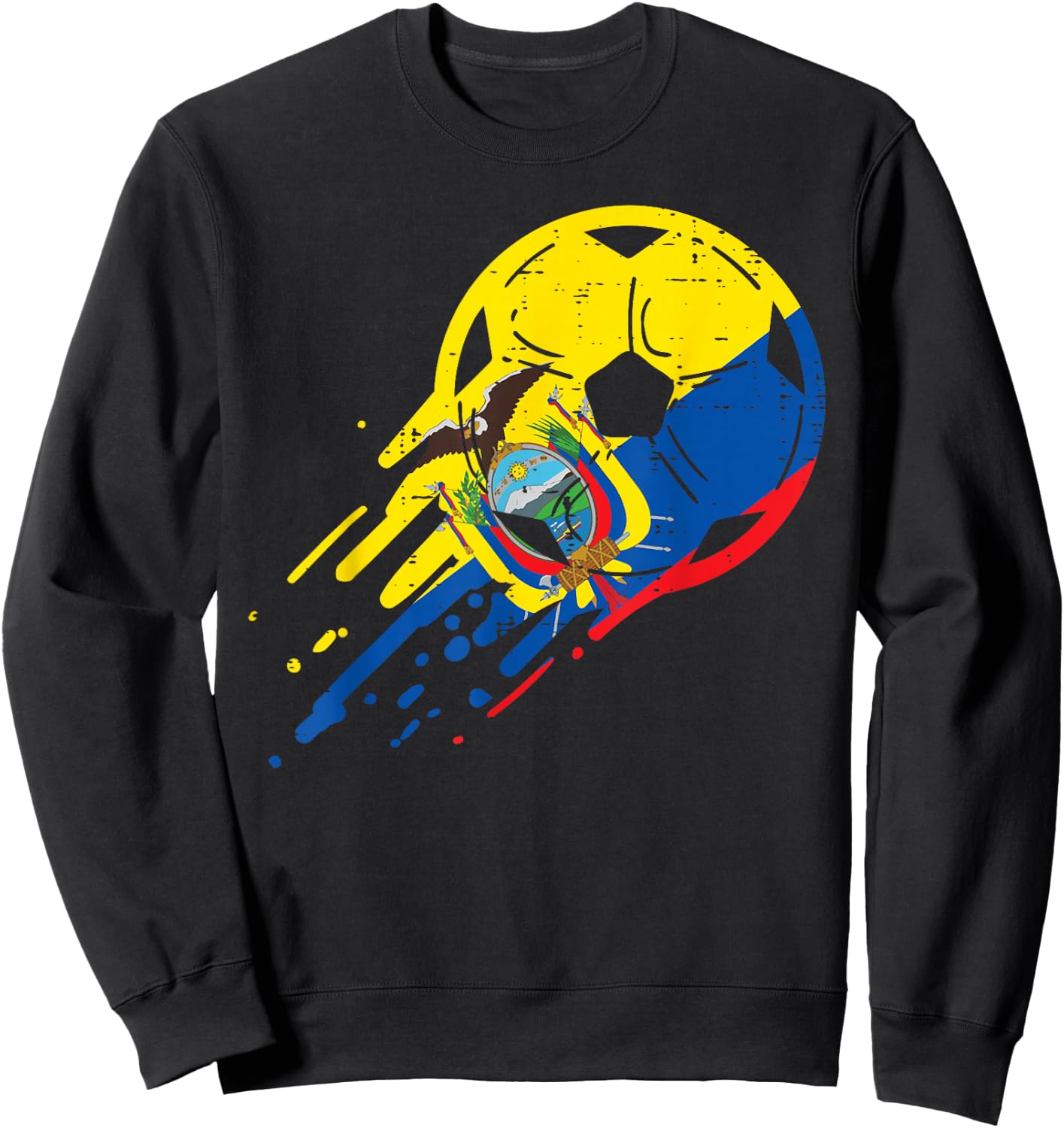Ecuador Flag Ecuadorian Soccer Football Fan Men Women Kids Sweatshirt - Sweatshirt | Black