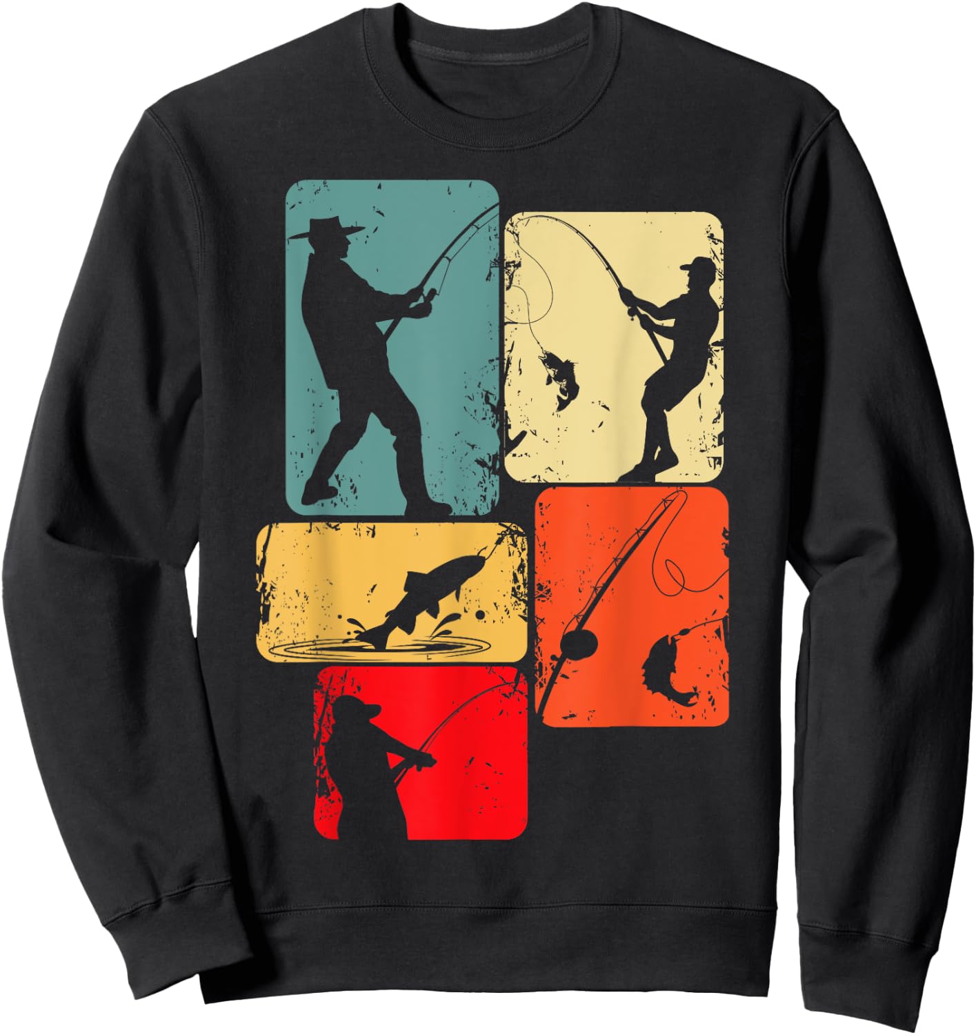 Angeln Angler Fischen Fischer Angel Sweatshirt - Sweatshirt | Black