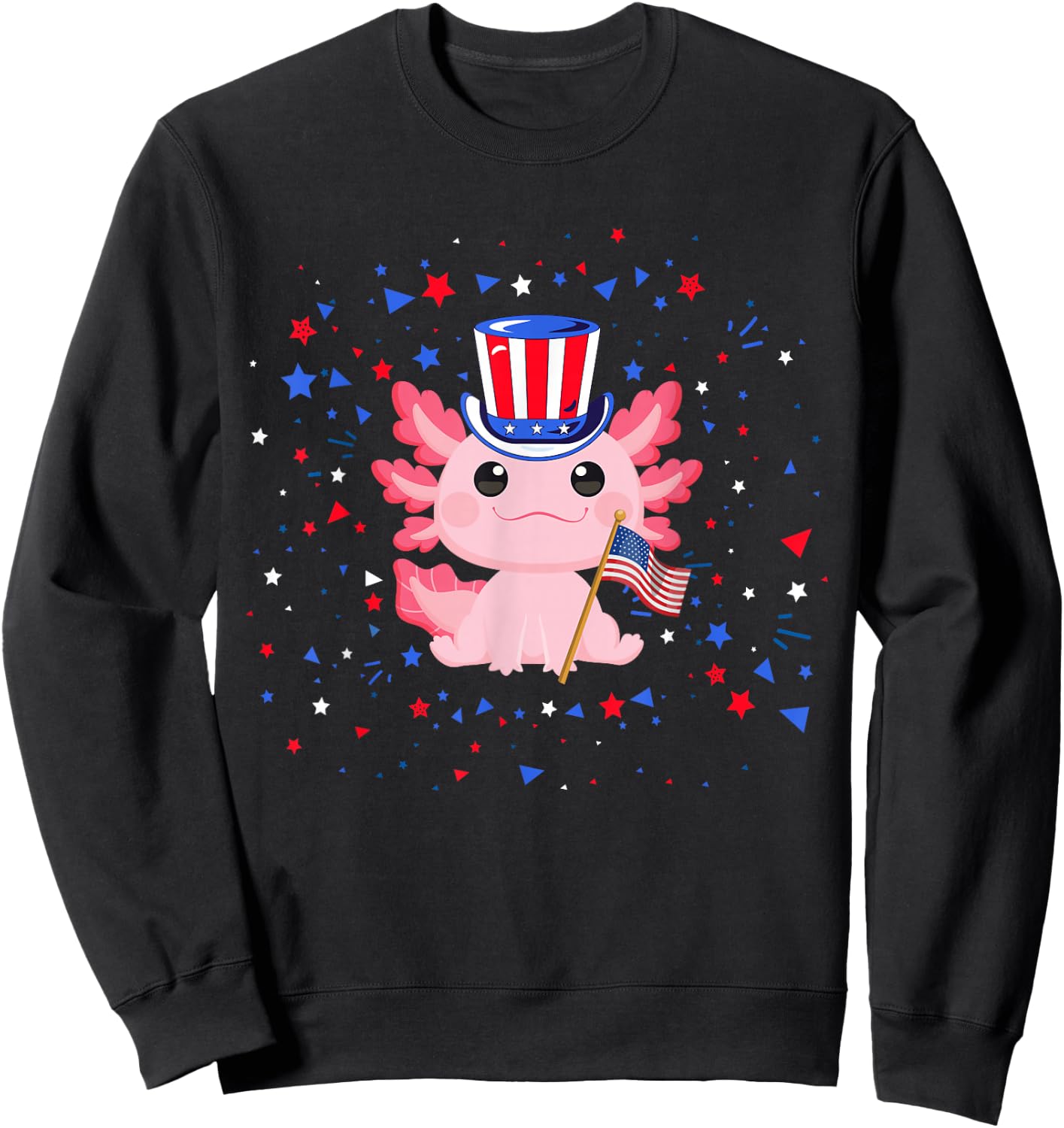 Axolotl 4th of July Sweatshirt - Sweatshirt | Black