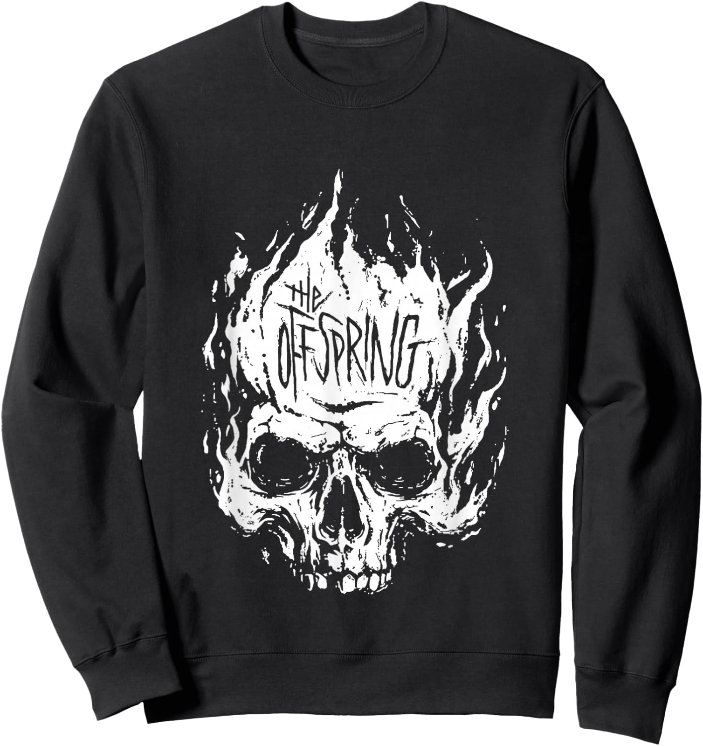 The Offspring Official White Skull Logo , Black Sweatshirt - Sweatshirt | Black