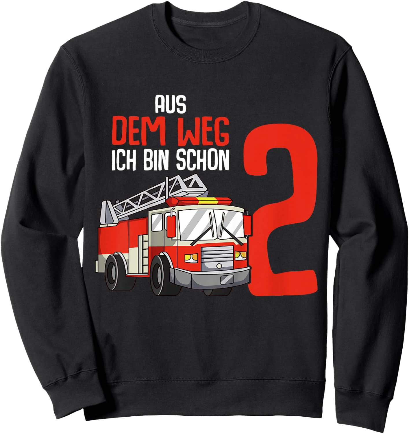 Children's 2nd Birthday Fire Brigade 2 Years Kids Boy , black Sweatshirt - Sweatshirt | Black