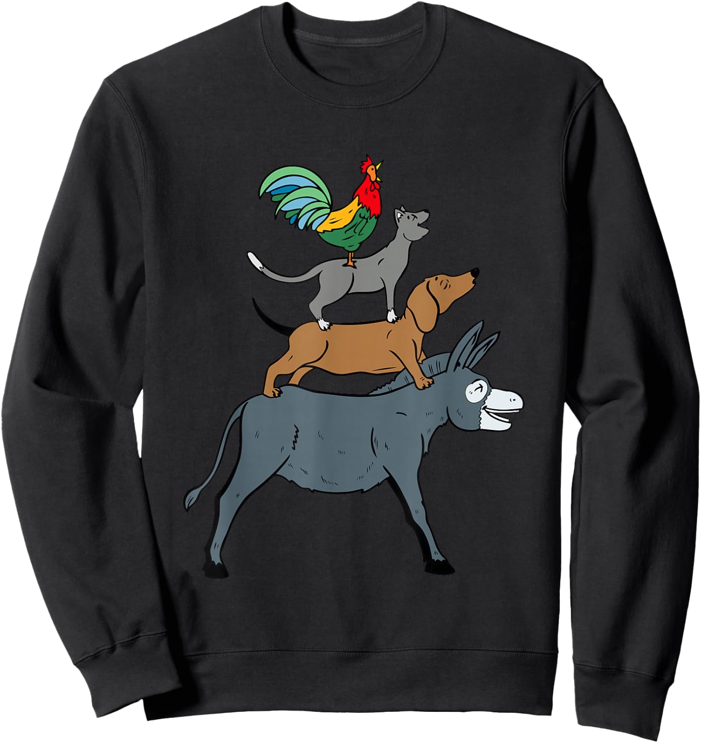 Cool Town Musicians of Bremen Illustration Graphic Designs Sweatshirt - Sweatshirt | Black