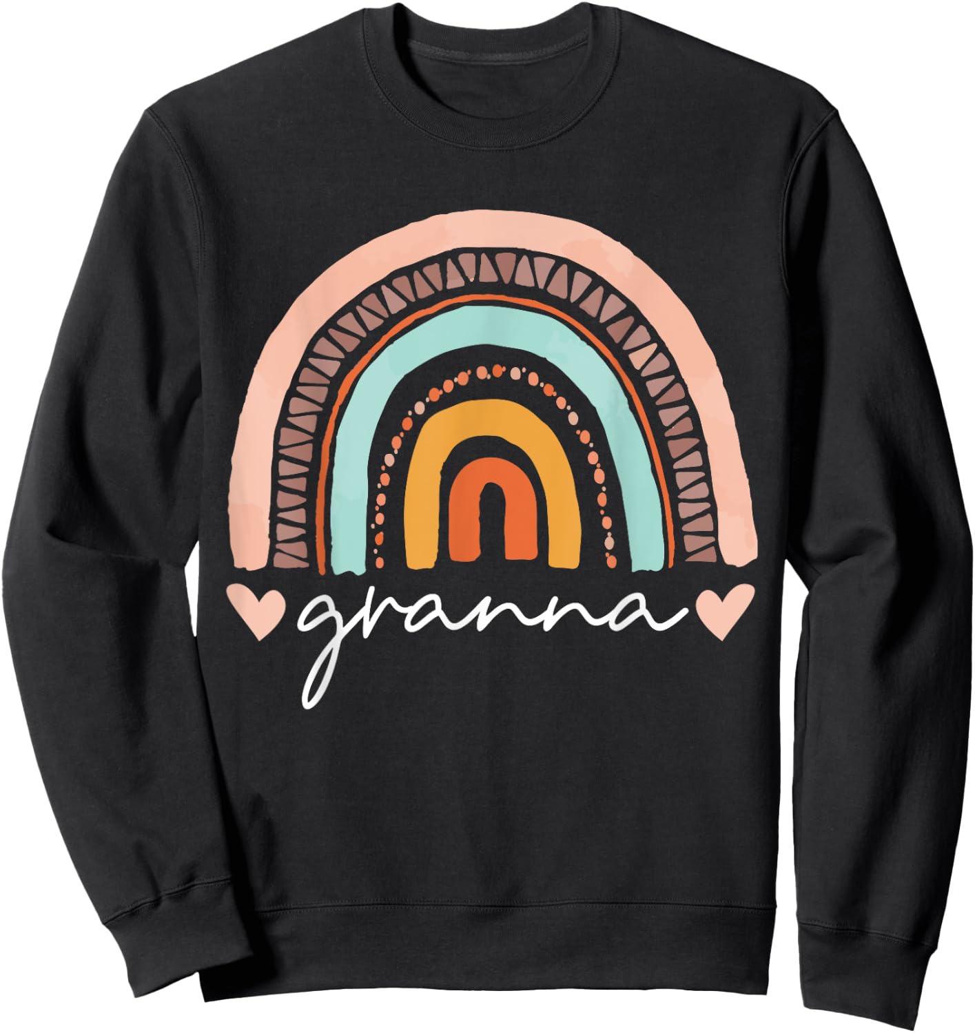 Women Funny Rainbow Granna Mothers Day Sweatshirt - Sweatshirt | Black