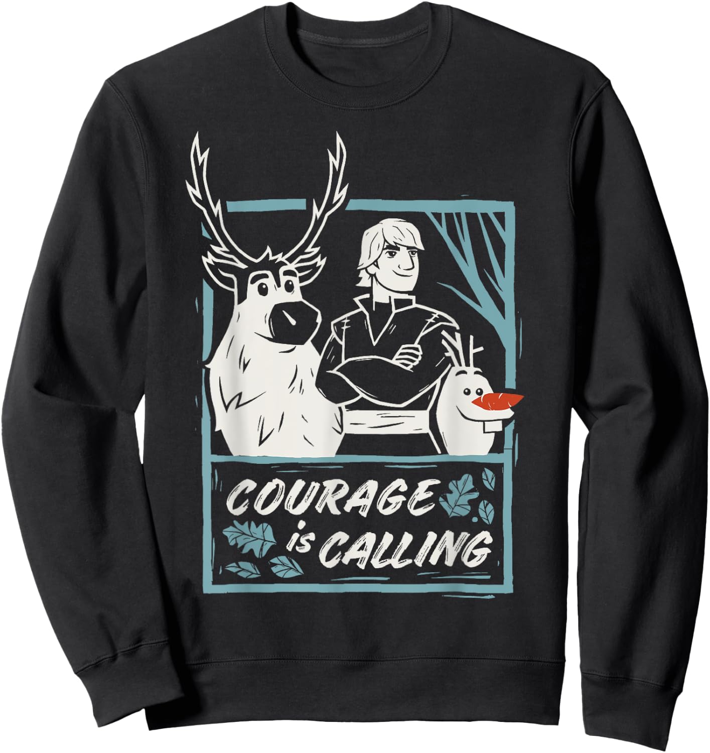 Disney Frozen 2 Sven Kristoff and Olaf Courage Call You Sweatshirt - Sweatshirt | Black